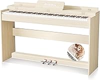 Vista 11 de Piano digital de 88 teclas con teclado pesado, soporte, cubierta, acción de martillo, teclado acústico eléctrico vertical de tamaño completo, pedal