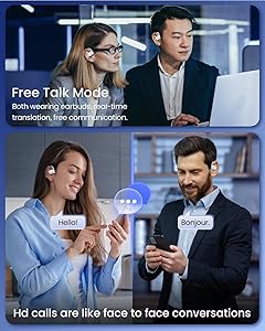 AI Translation Earbuds Real Time 164 Languages 80H Playtime Translator Ear Buds Audifonos Traductores Ingls Espaol Wireless Earphones Bluetooth Headphones for Travel Business Meeting Learning White