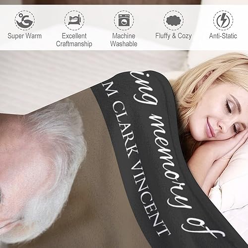 Miniatura 2 de Artsadd Manta conmemorativa personalizada en memoria amorosa de mamá, papá, padre, abuela, abuelo, nana, manta personalizada con foto, nombre,