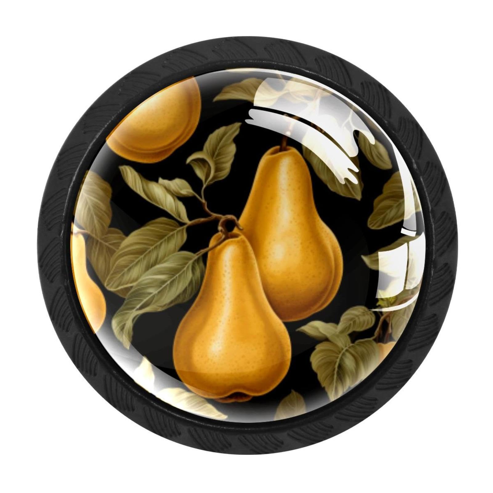 CHENZZZZ 4 Pack Black Thanksgiving Pear Kitchen Handles, Cabinet Pulls Hardware for Cupboard Drawer Knobs Dresser Pulls