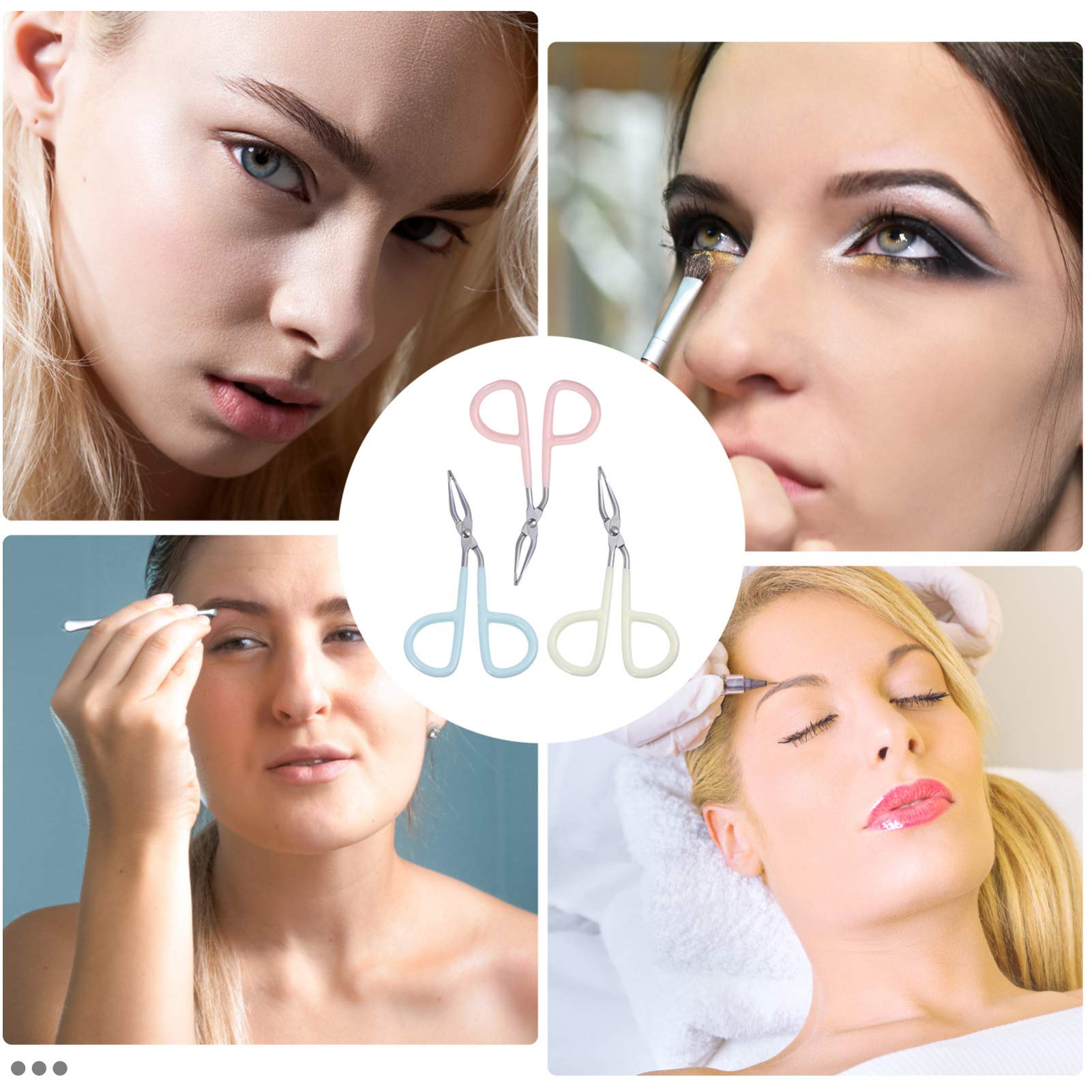 12pezzi Pinzette Sopracciglia Inossidabile Pinzette Per Make-up Per Rifinire e Sopracciglia Facili Usare e Resistenti
