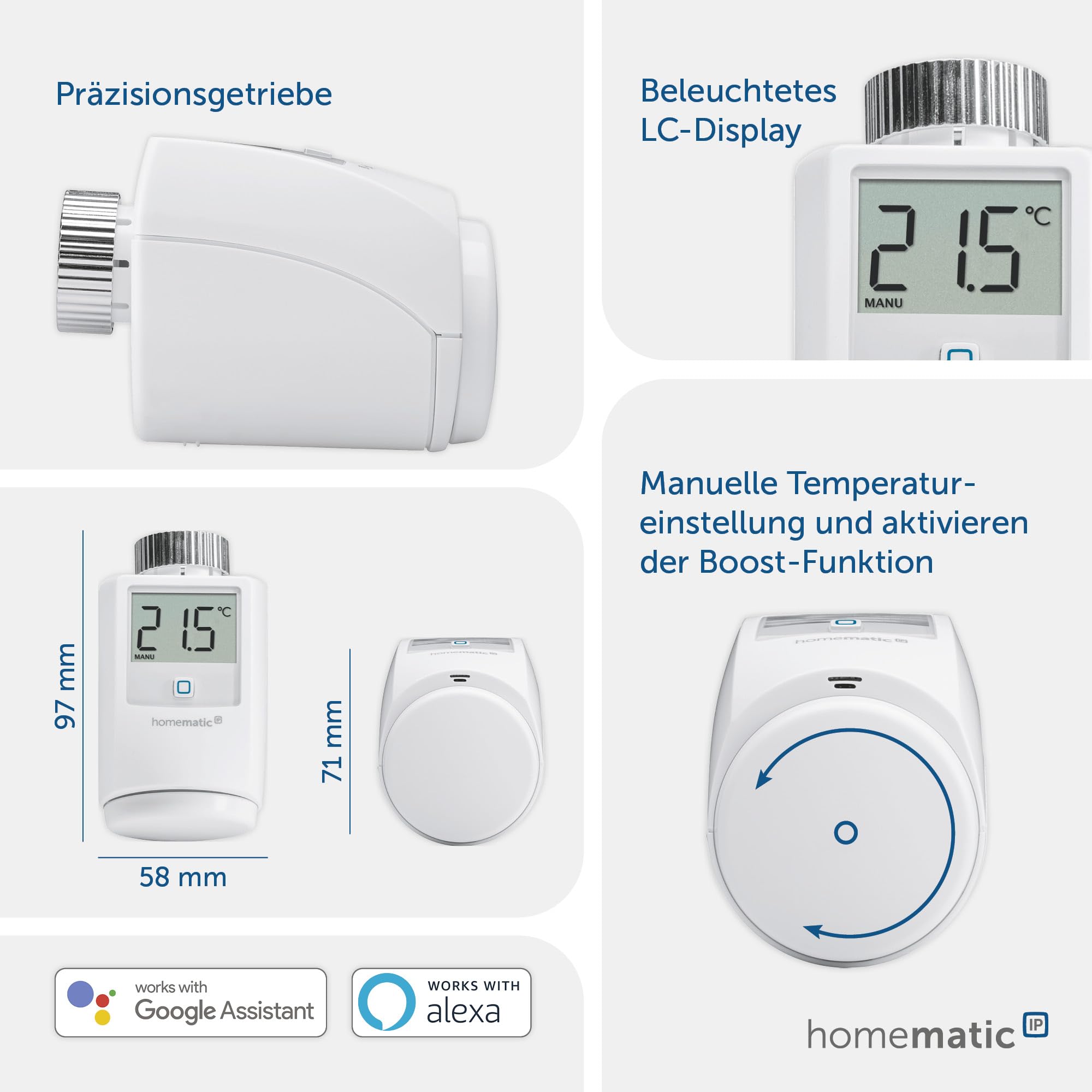 Homematic IP Smart Home 140280A0 Termostat Do Grzejnika, Biały