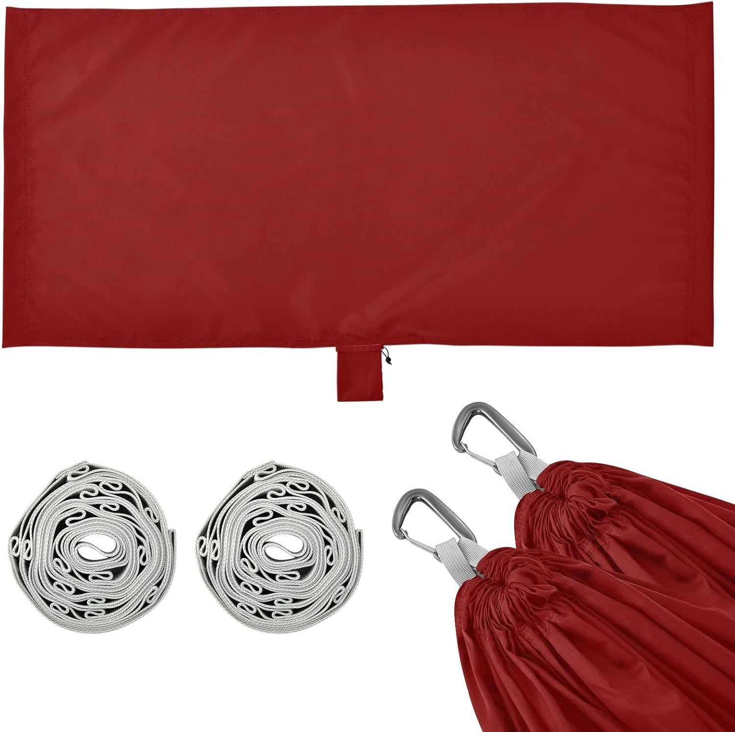 Maroon Solid Color Pure Plain 330lb Capacity Camping Hammocks with Portabl Carry Bag Rope Hammock for Camping Travel Accessories hamacas para Deck