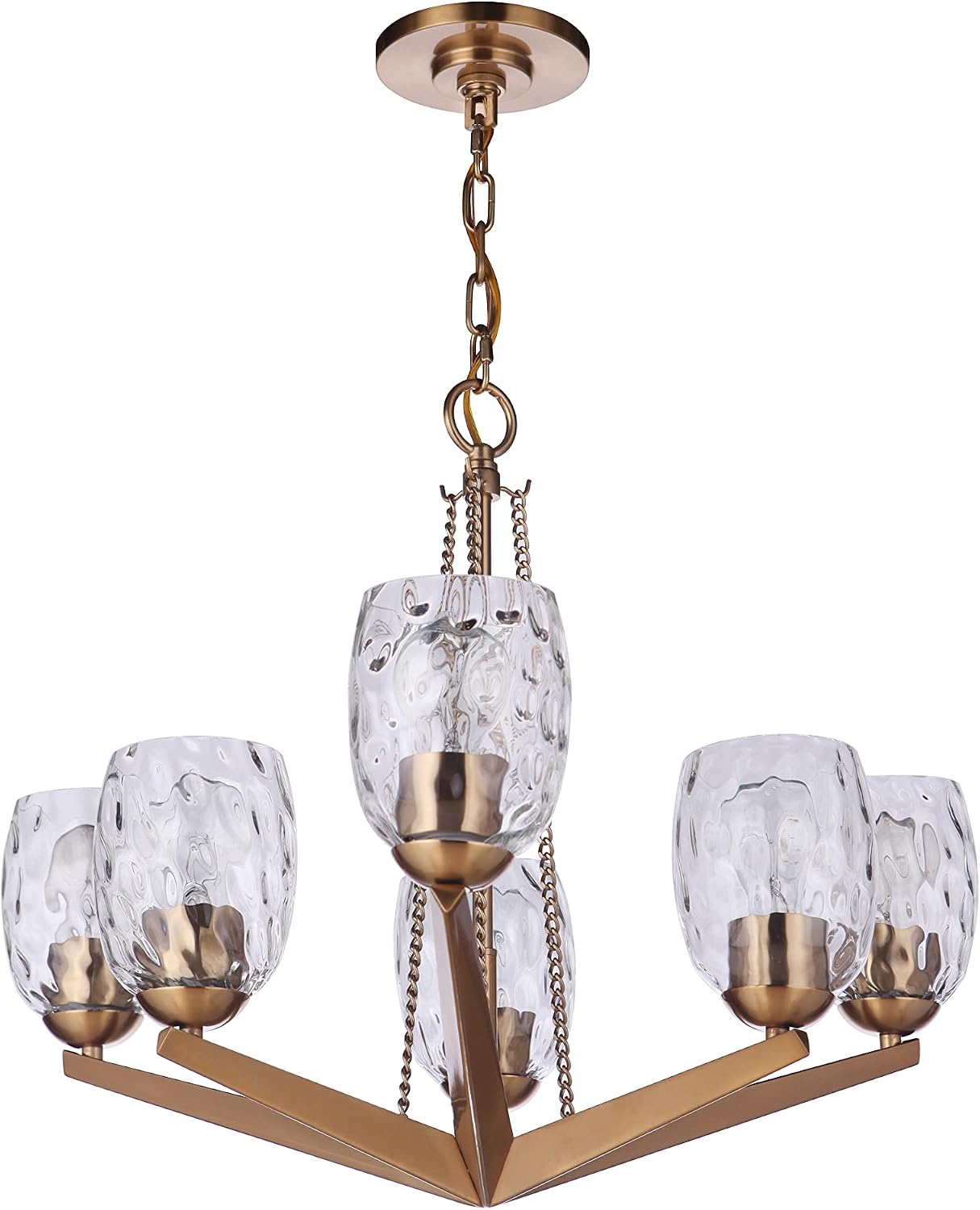Craftmade Guiding Star 6 Light Chandelier, Satin Brass, 57326-SB