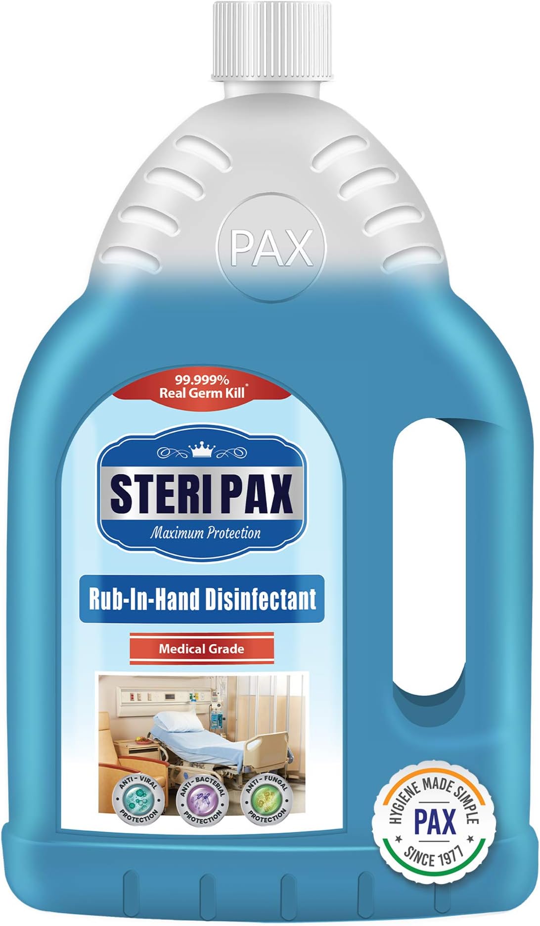 SteriPax Maximum Protection Rub-In Hand Disinfectant, 2L