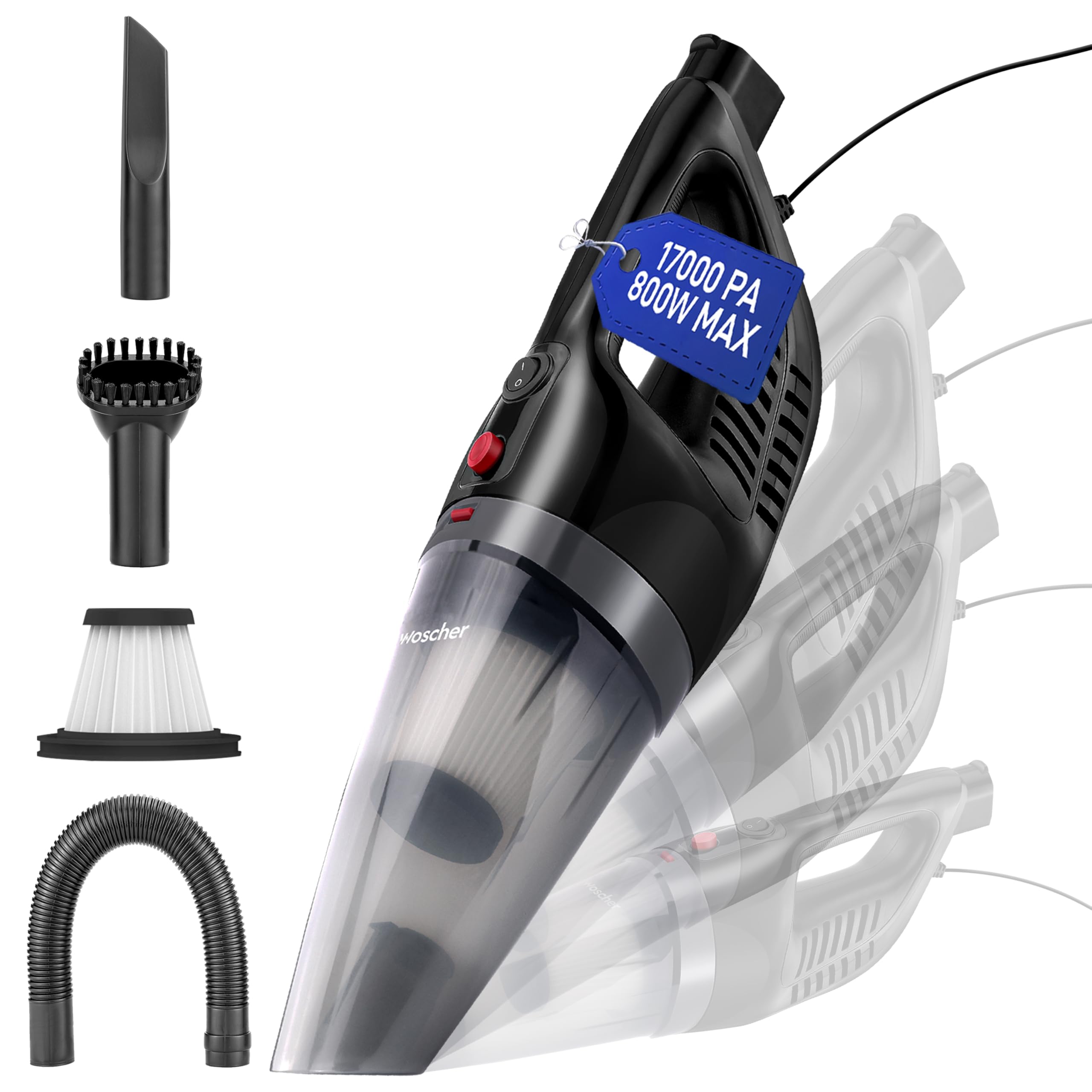 Woscherr HomeVac Vacuum Cleaner for Home Use 909J Handheld Vacuum Cleaner|800 Watts|17kPA Suction Power |Vacuum Cleaner for Sofa & Multi Purpose Home & Car Cleaning|1+1 Year Warranty| Free Accessories-image-41