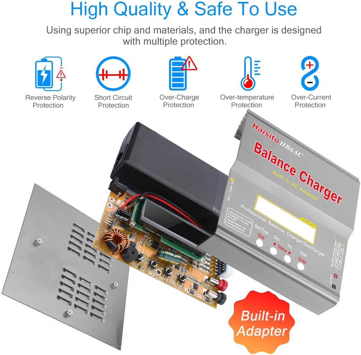 Detailed view of the Haisito HB6AC Balance Charger's ports and connections.