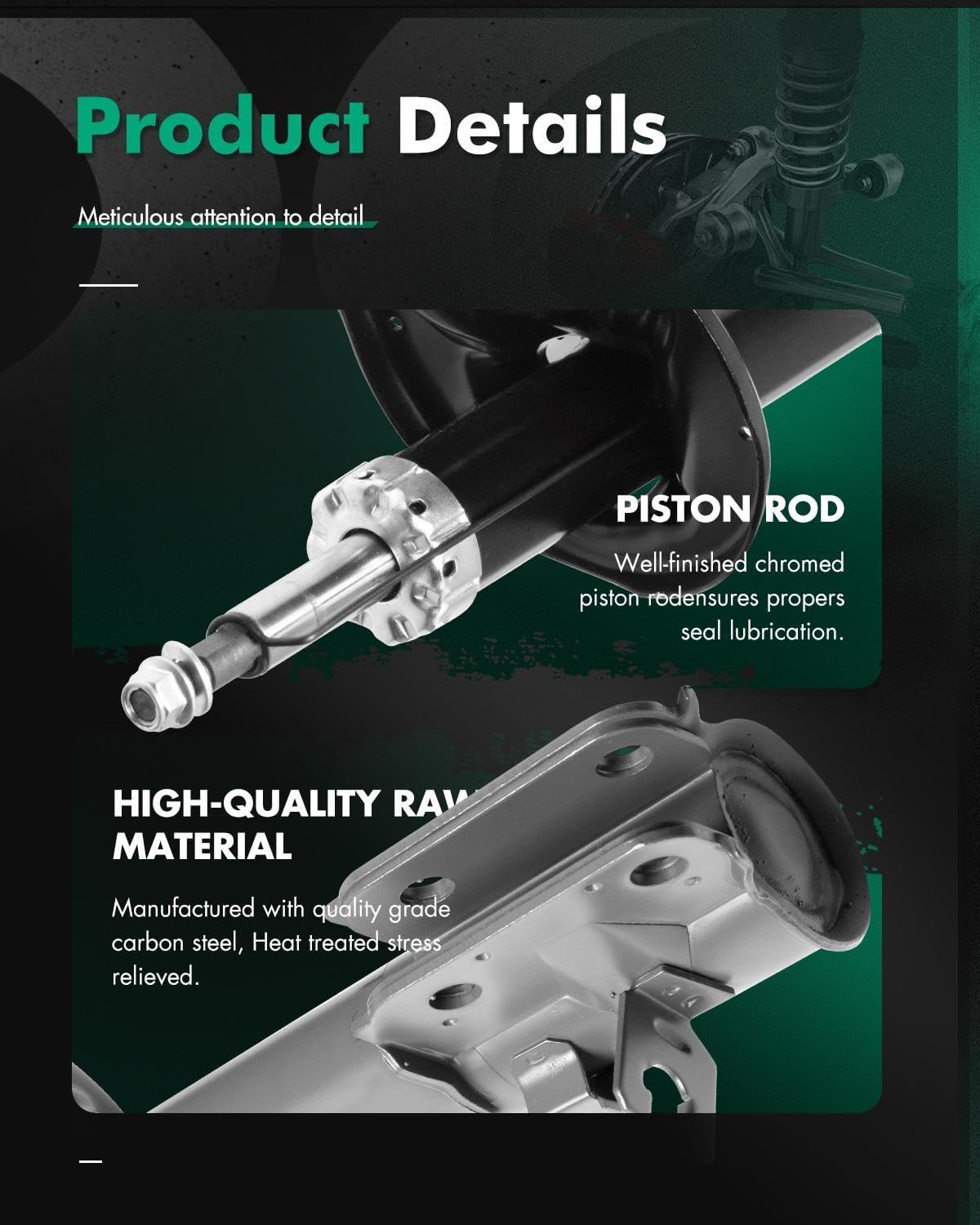 SCITOO Full Set Shocks for Tucson, Shocks Absorbers and Struts Fits 2005 2006 2007 2008 2009 for Hyundai Tucson,2005 2006 2007 2008 2009 2010 for Kia Sportage Amortiguadores