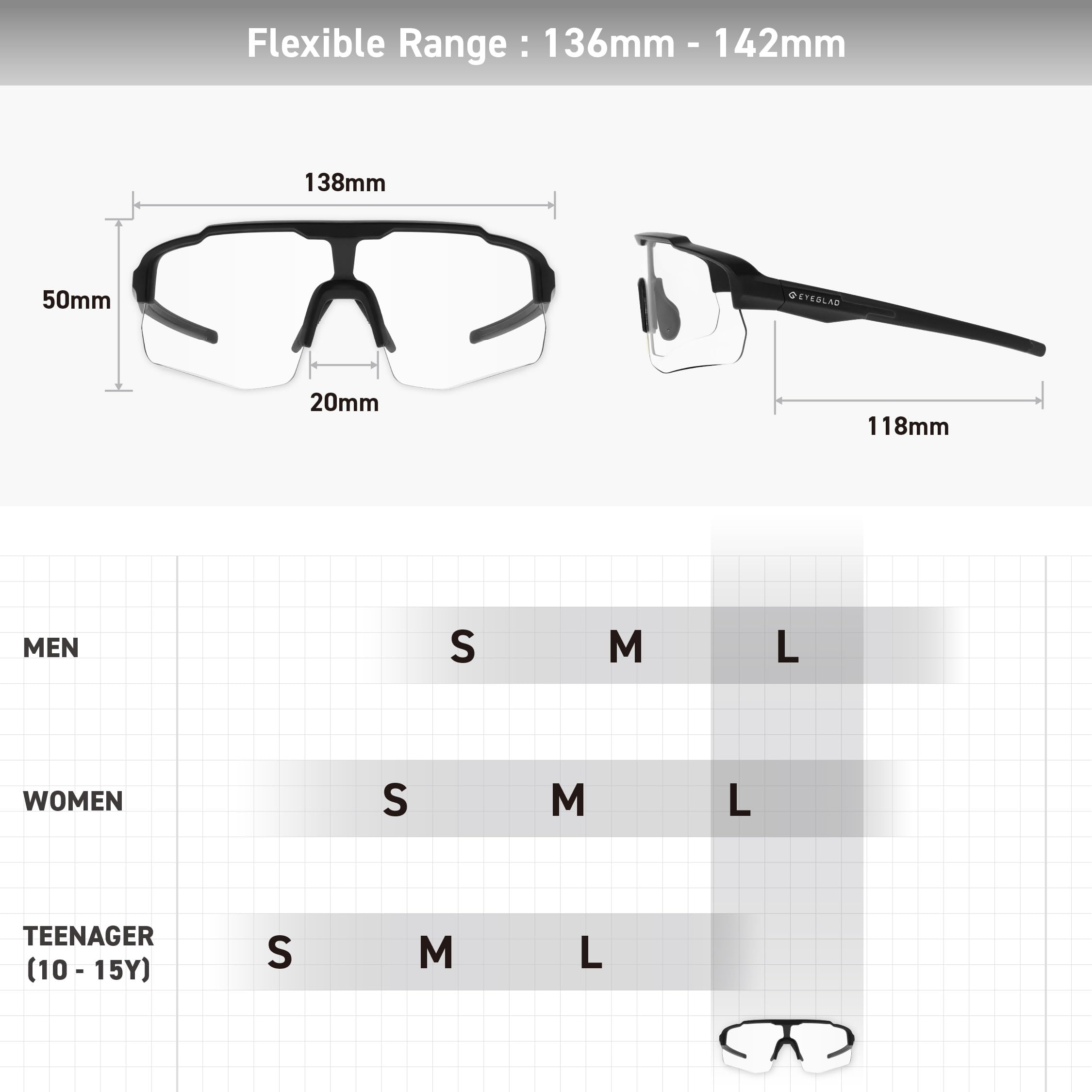 MOTIONVIEW Photochrom Sport Sonnenbrille aus Biobasiertem Material UV400 für Damen und Herren Radfahren Laufen Outdoor Baseball Softball