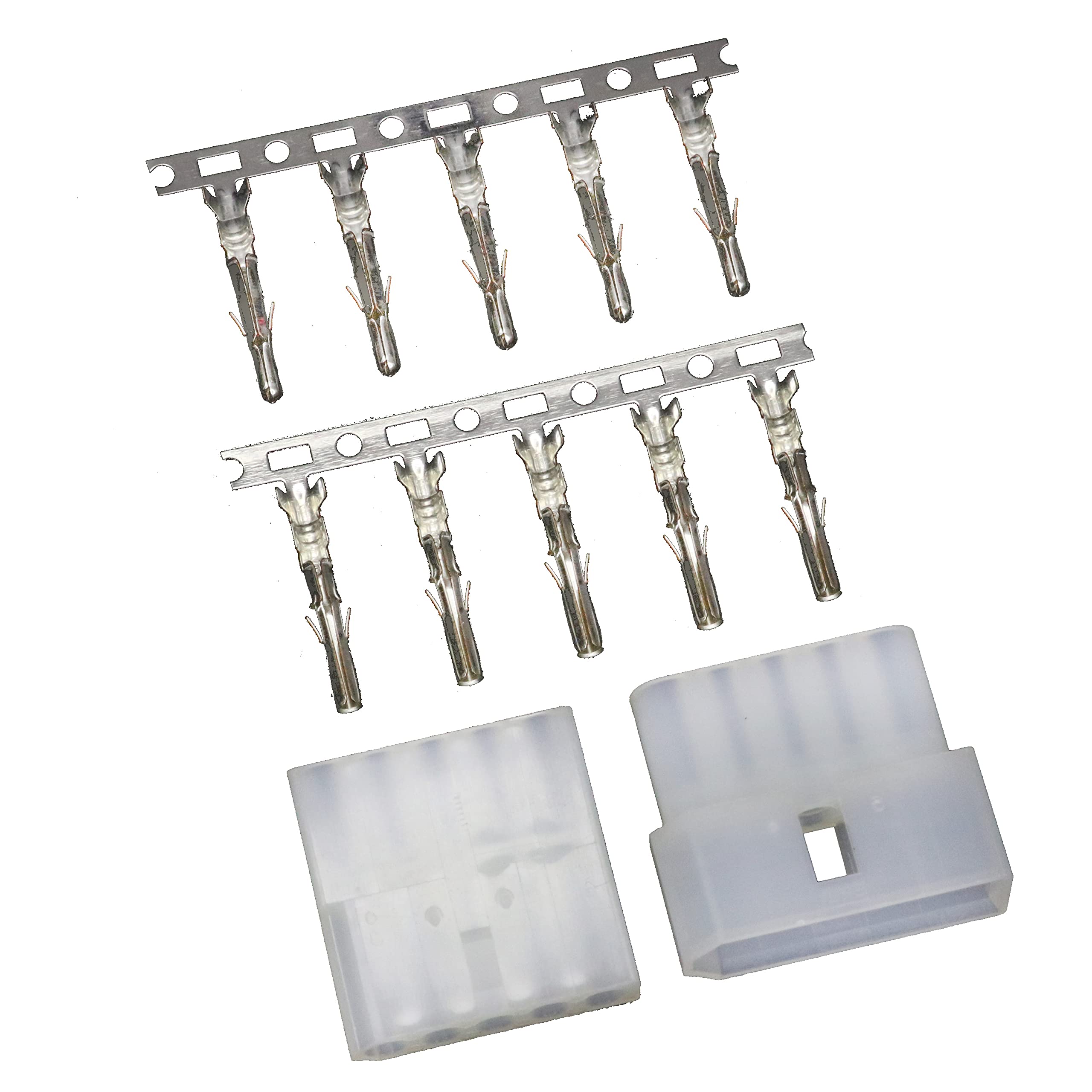Komodo Electronics 5500/5600 3.68mm 5-pin Wire-to-Wire Crimp Connector Plug + Wire Socket + Crimps, Pack of 50 Compatible With Molex 5500/5600