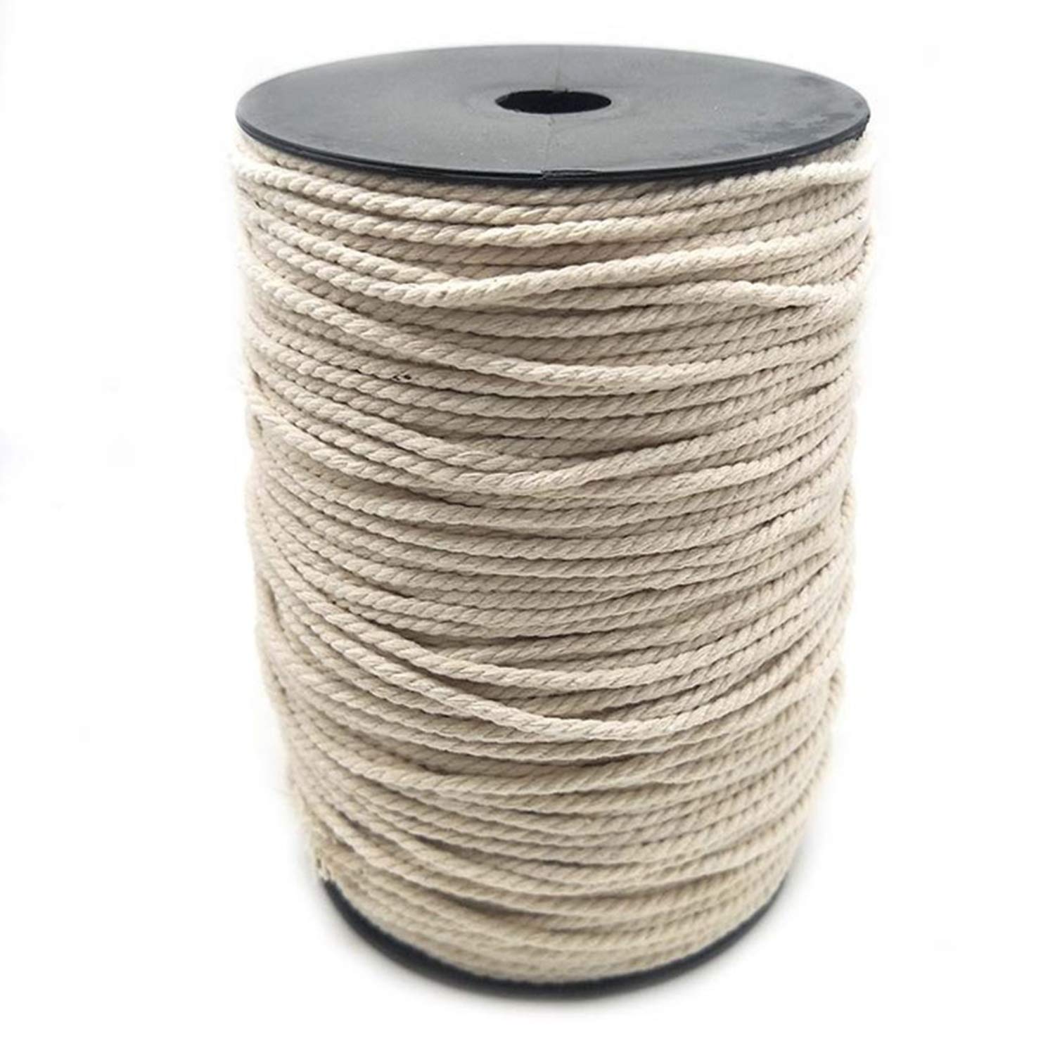 Lina, lina nylonowa, sznurek do makramy 3 mm lub 4 mm, 656 stóp lub 984 stóp Lina z naturalnej bawełny do makramy do wiszących roślin ściennych, rękodzieło DIY, ręczne dekoracje gobelinowe z makramy 4