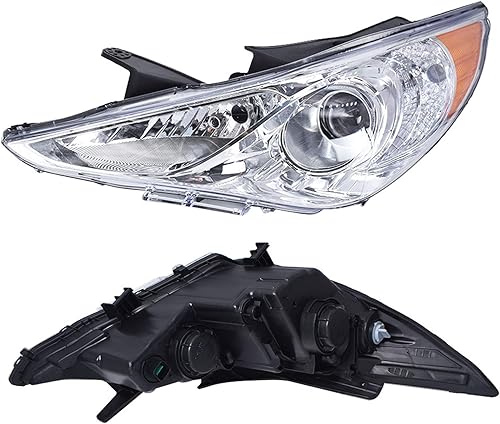 Miniatura 5 de munirater Conjunto de faros delanteros plateados con esquina ámbar para conductor y lado del pasajero de repuesto para Sonata 2011-2014 209150009,