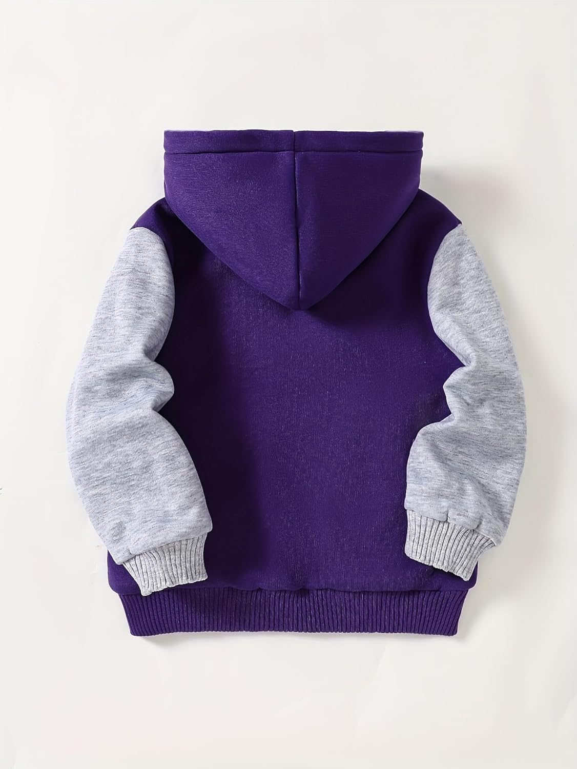 Kids Hoodie Fleece Jacket Warm Lined Zip Up Hooded Soft Winter Coat Boys School Outerwear 4-12Y - Image 3