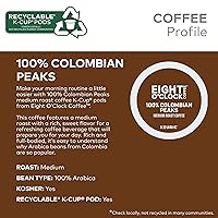 Vista 3 de Eight O'Clock Coffee Colombian Peaks Cápsulas de café Keurig K-Cup para una taza.