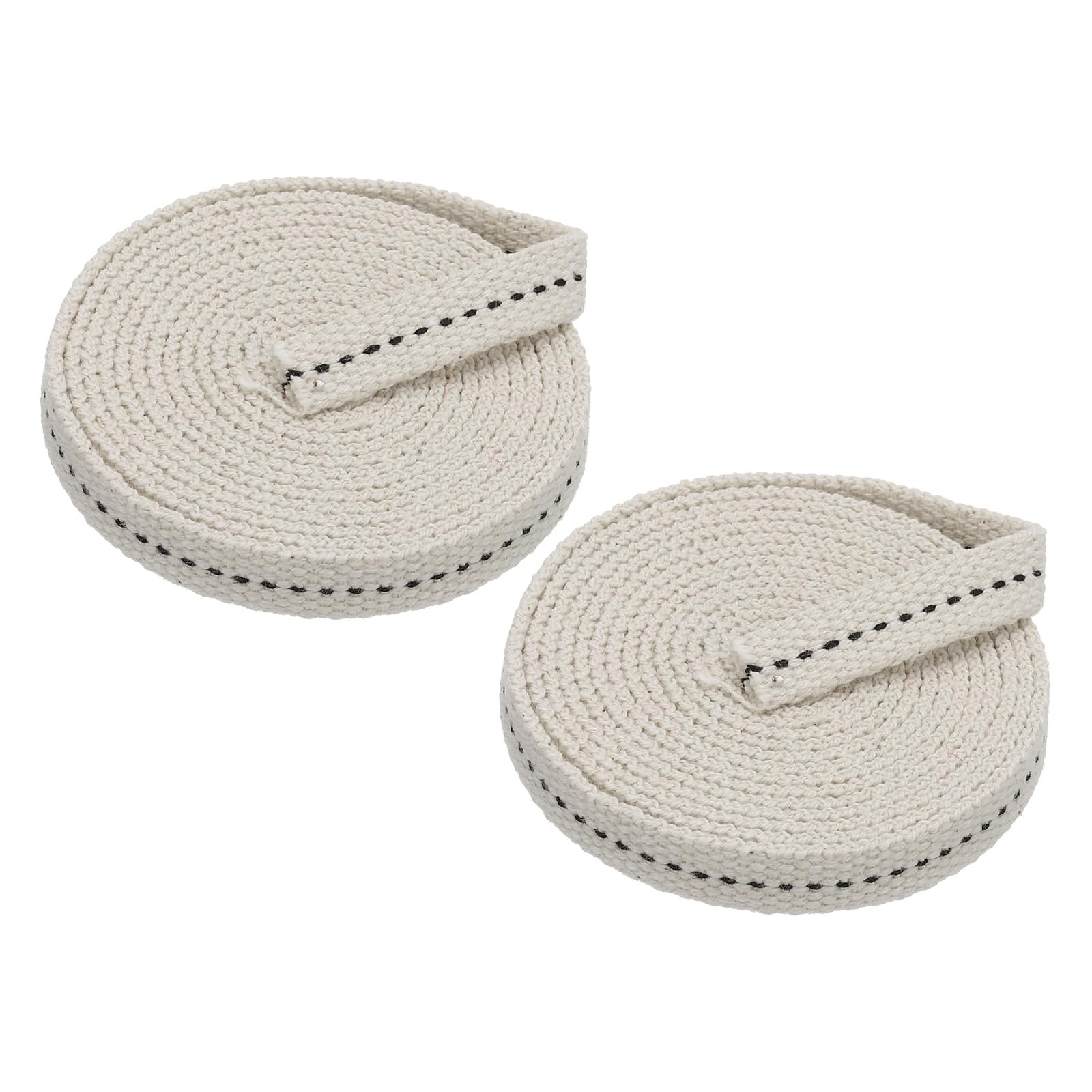 PATIKIL 3/8" Wide 6 Feet 100% Cotton Flat Wick, 2 Rolls Oil Lamp Wicks with Black Stitch for Kerosene Lamp Lantern Oil Burner