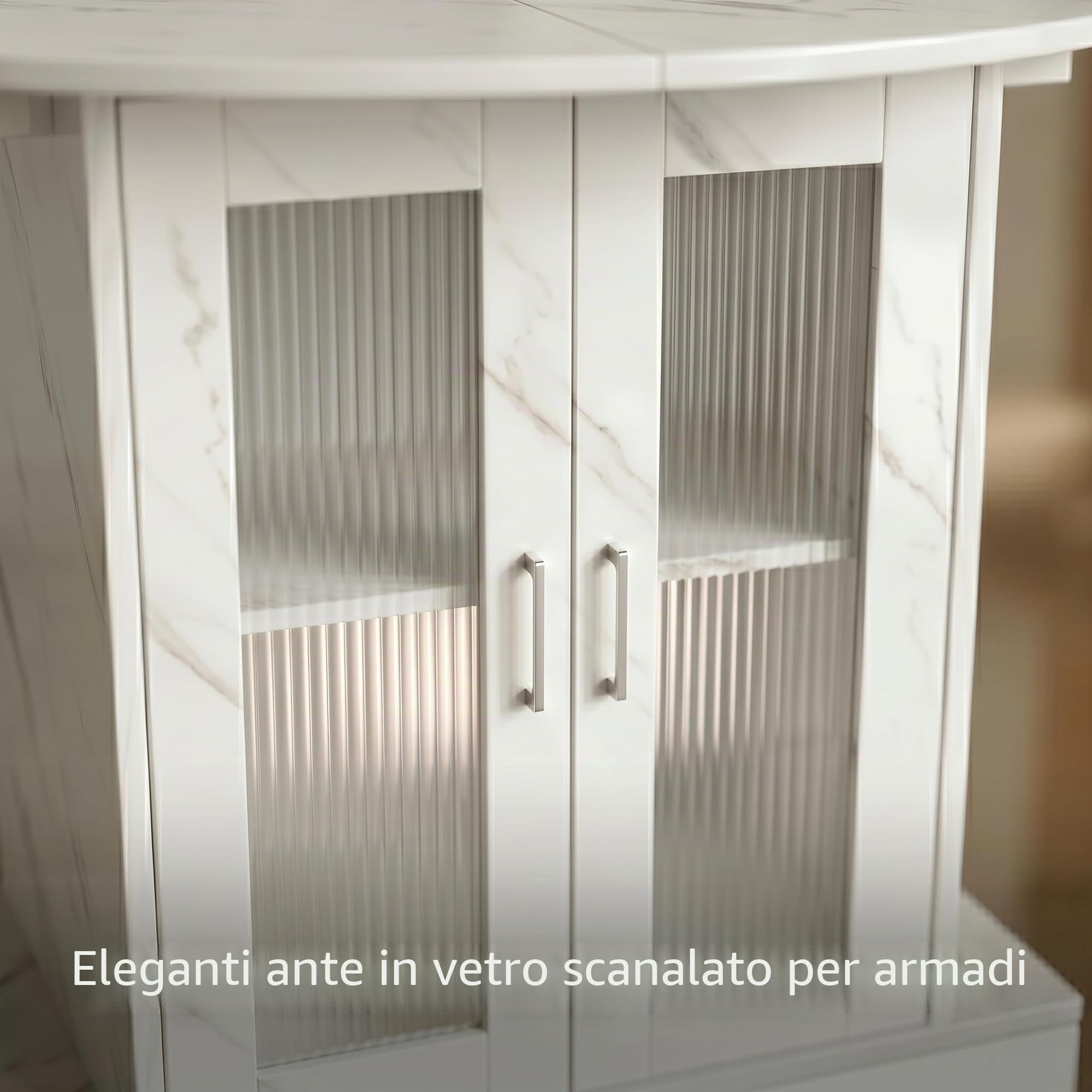 Tavolo da pranzo allungabile con spazio di archiviazione, 100 a 140 cm, tavolo da cucina allungabile, ovale, rotondo con spazio di archiviazione, per un piccolo frigorifero, tavolo da pranzo per