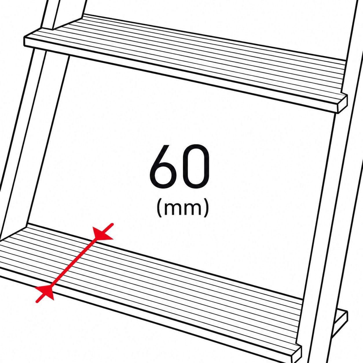 TM-DA Escalera Tijera Doble Acceso de Madera de Pino 7x2 Peldaños 150 kg