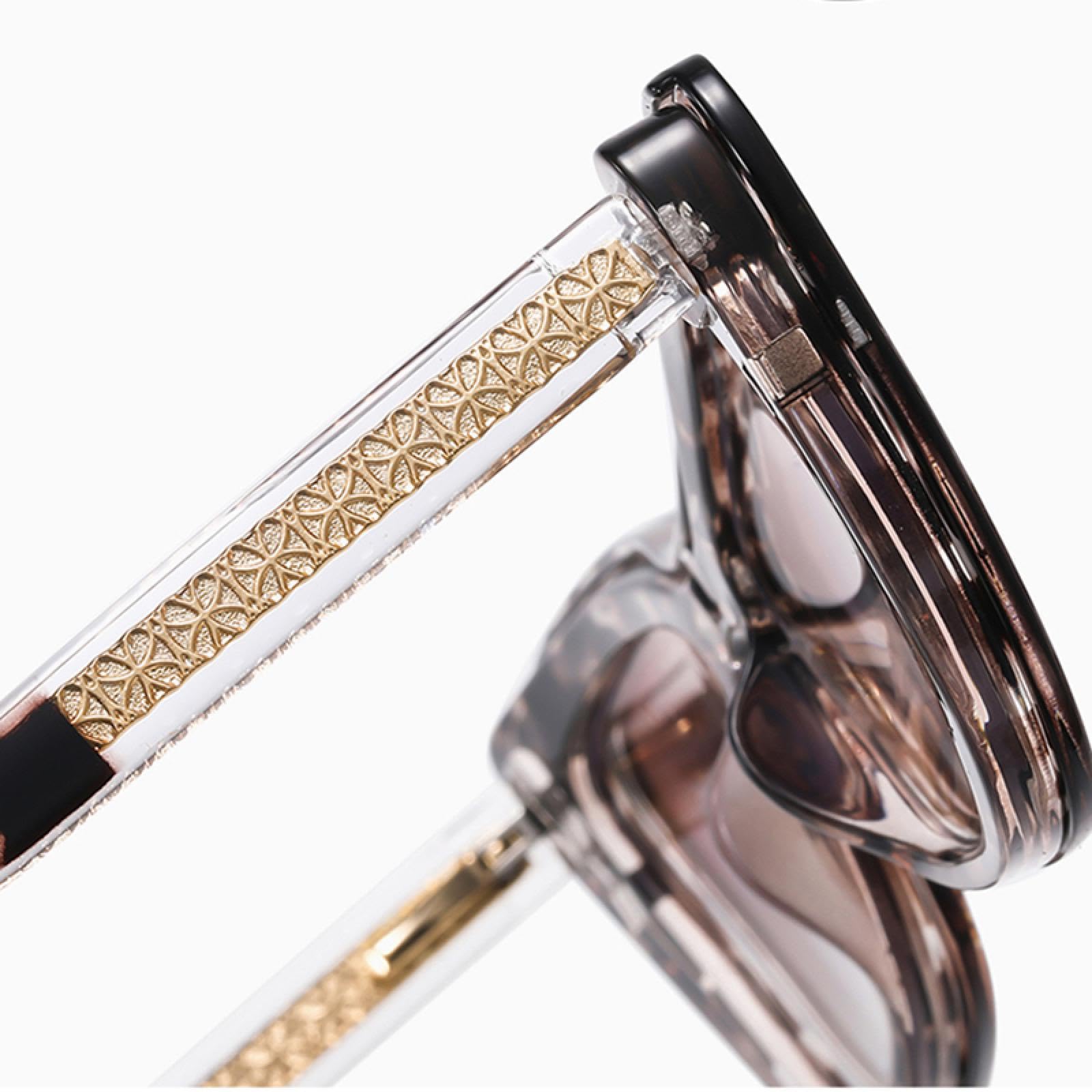 Occhiali da sole polarizzati da donna Cat Eye Occhiali da sole Uv400 Donna Acetato Marrone Moda