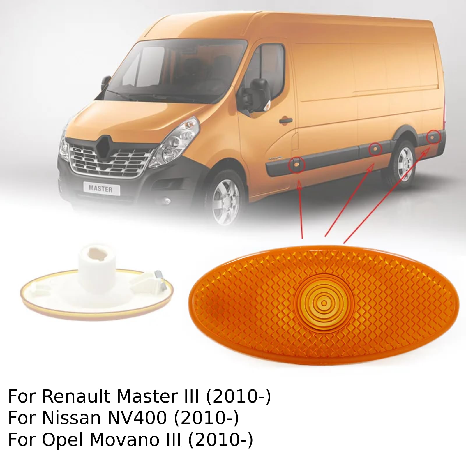 Twowinds Seitenblinker 261B00001R Kompatibel mit Master 3, Movano (6 Stück)