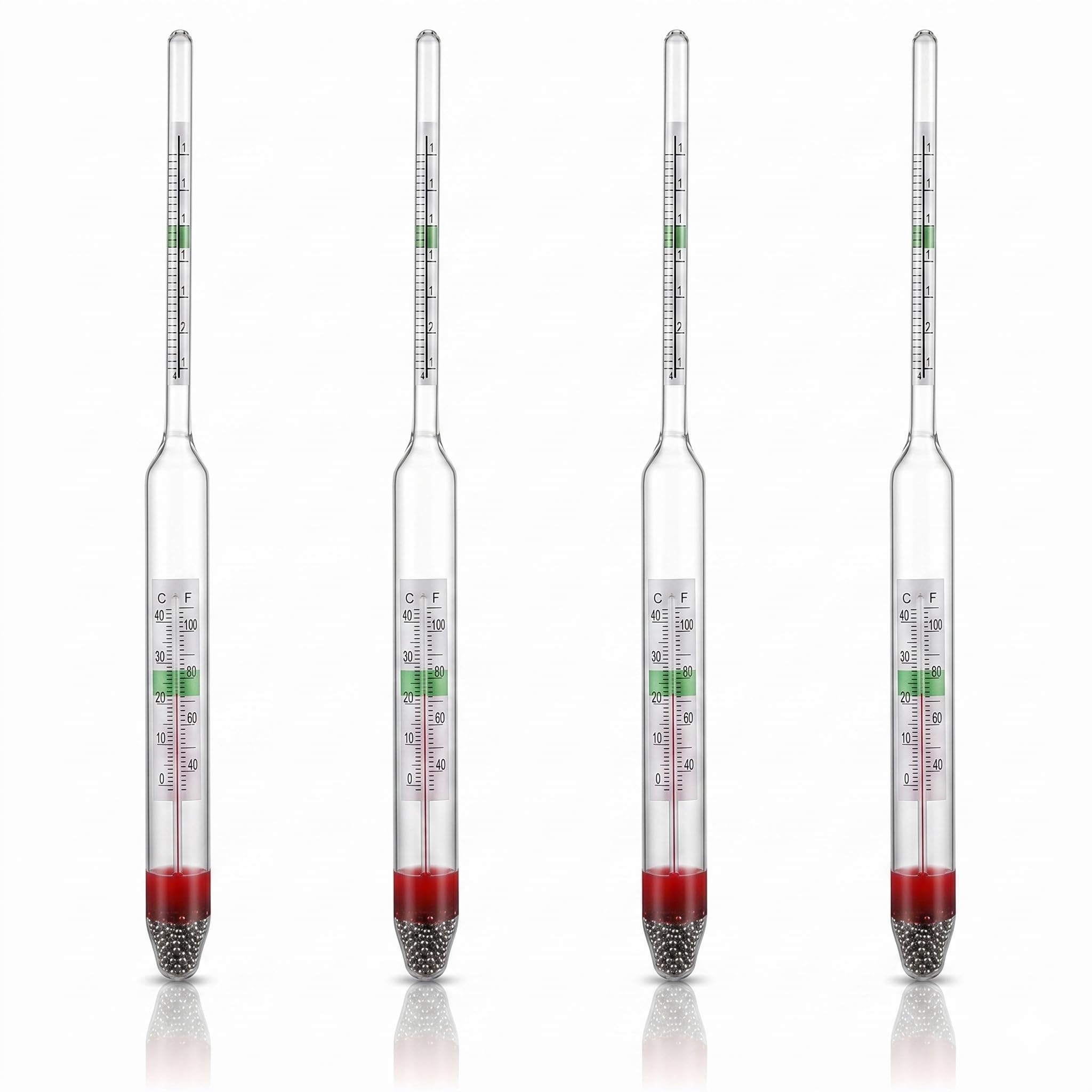 balacoo 4 Pcs Floating Aquarium Hydrometer with Thermometer 32-110°F/0-43°C
