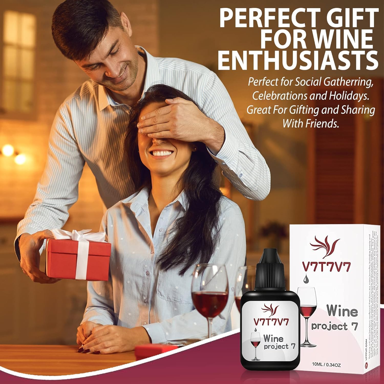 1 paquete de gotas de filtro de vino, eliminador de sulfitos rojos para amantes del vino blanco, accesorios de limpieza sin sabor, filtro para histaminas y sulfitos, regalos de fiesta para él hombres