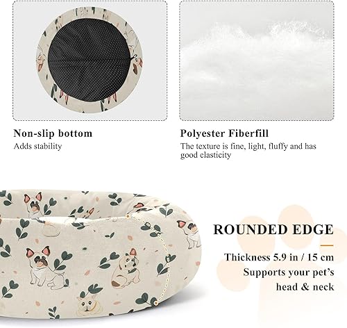 Miniatura 5 de KLL Cute Dog Design Donut Cuddler Pet Cat Beds fluffier Dog Pillow Bed for Small Size Pets Sleeping Camas para mascotas Grandes