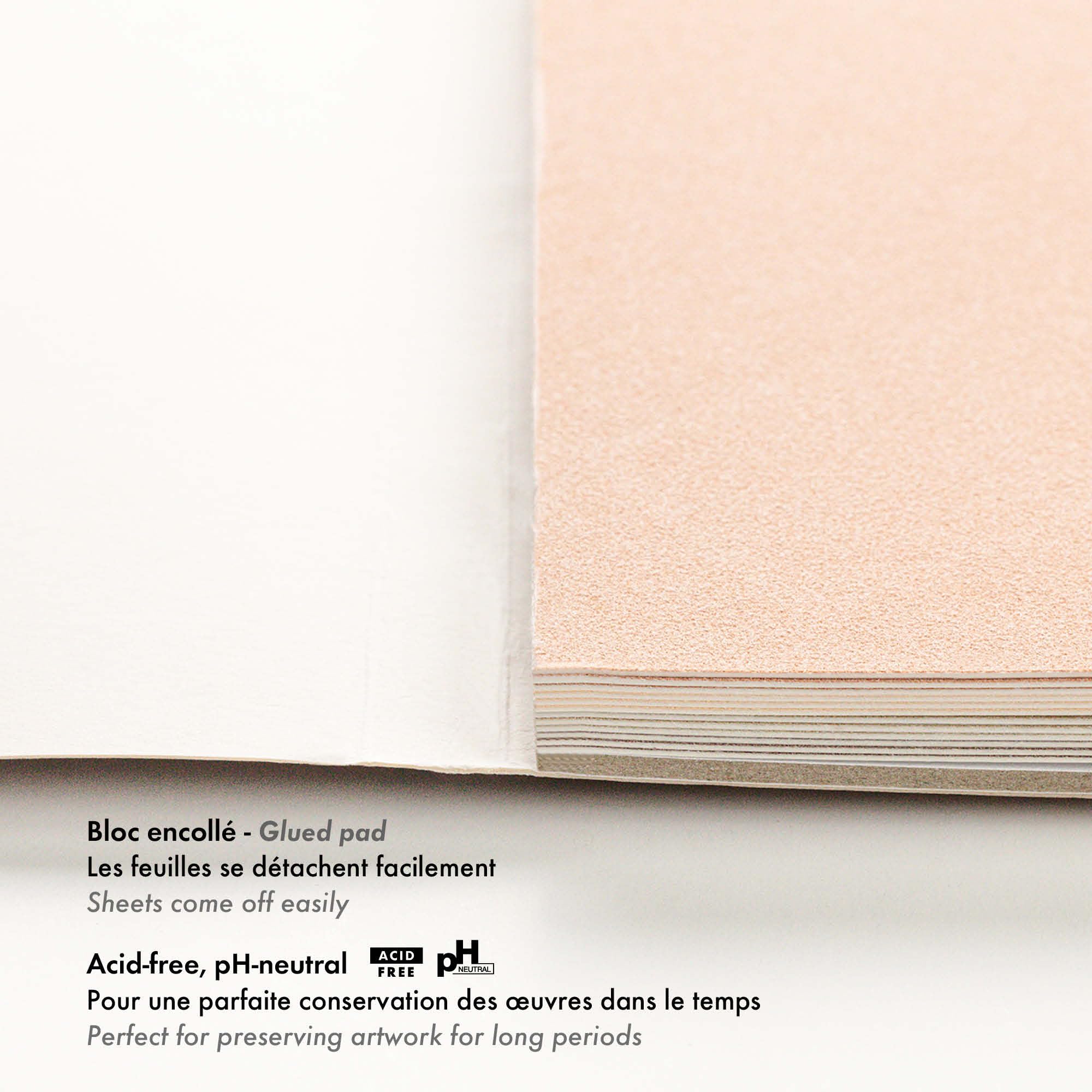 Clairefontaine 976062C - Zeichenblock PastelGrain Nu. 2, 30x40 cm, 12 Blatt, 360g, Pastellpapier mit intensiver Körnung, sortiert, 1 Block