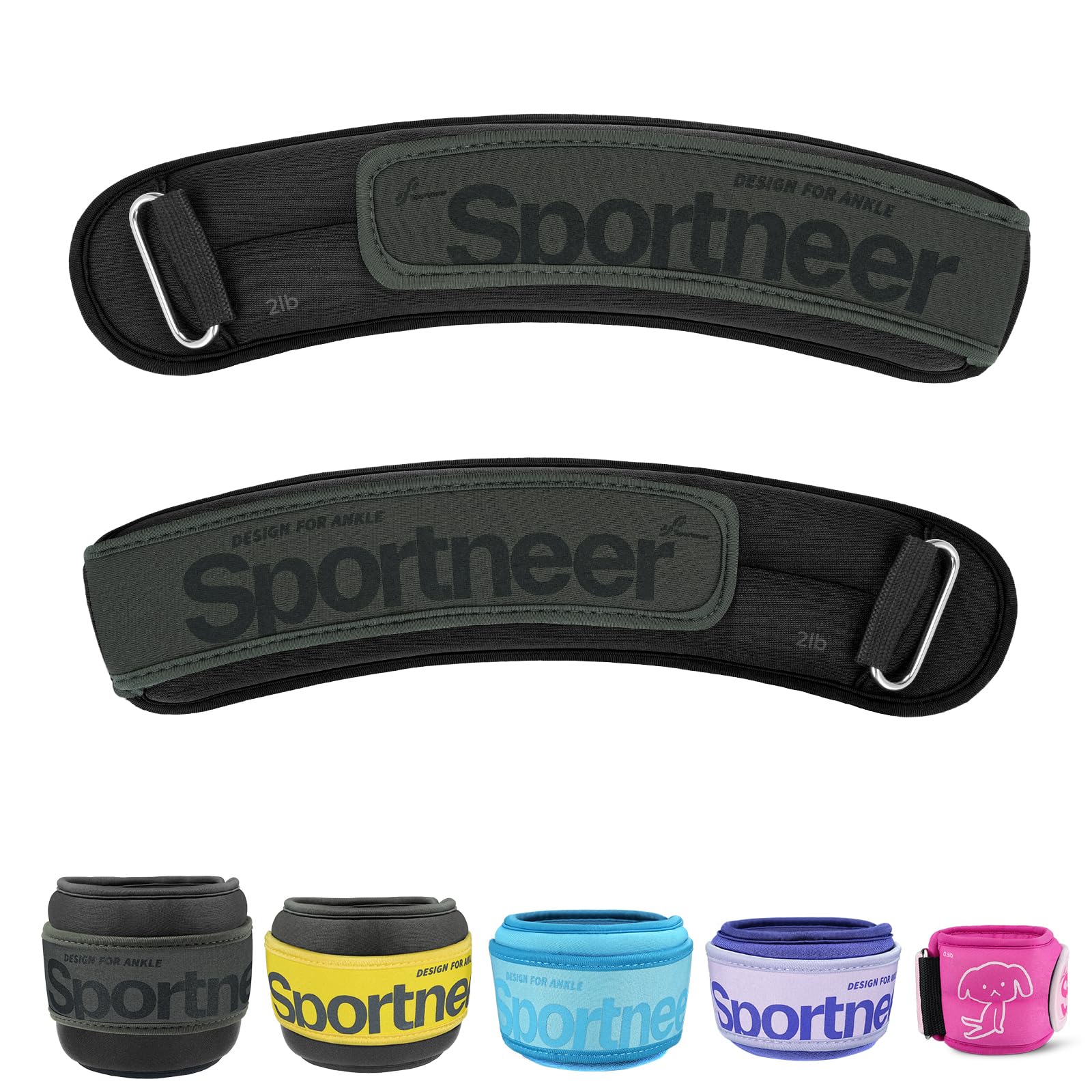 Sportneer Ankle Weights 2 x 0.23 kg/2 x 0.45 kg, 2 x 0.9 kg, 2 x 1.36 kg, 2 x 2.27 kg Wrist Leg Arm Weights for Women Men Kids Child with Adjustable Straps โ image 1