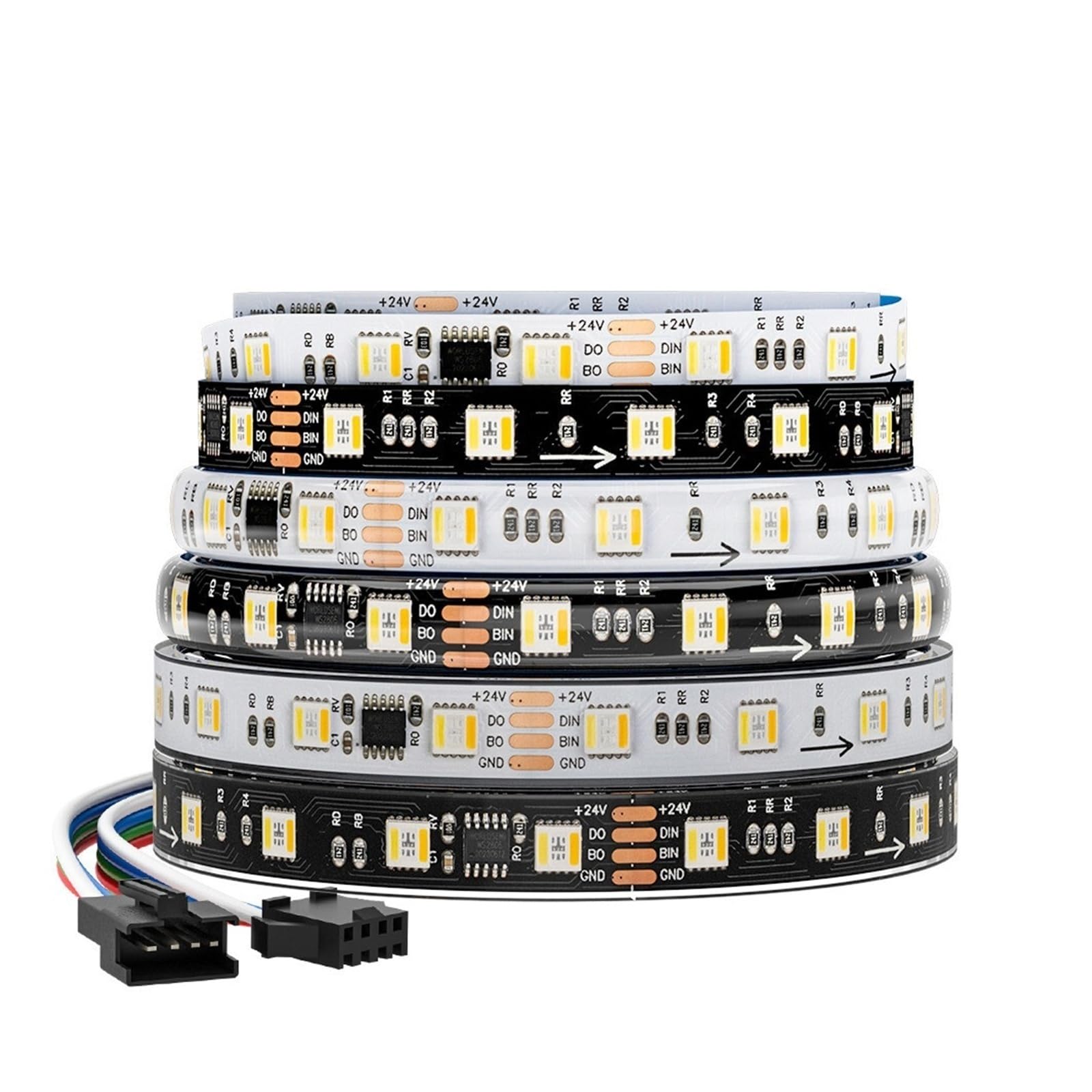 Tira de LED COB de 220V y 230V con interruptor de atenuación, enchufe UE, Reino Unido, 288LED, 3000K, 4000K, 6000K, luz lineal impermeable(DC12V,Black PCB,5m 60leds IP67)