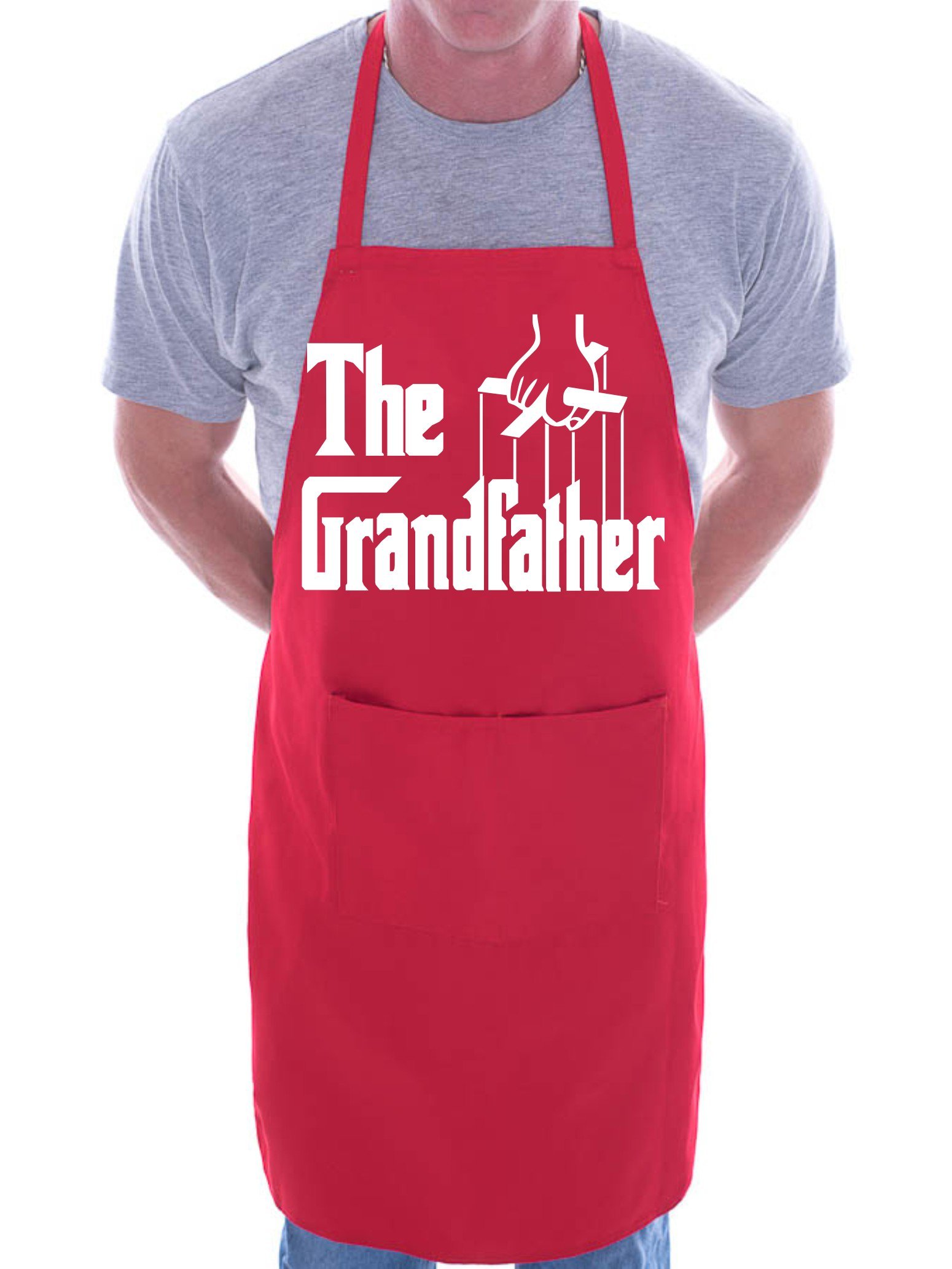 Print4u Men's Red The Grandfather Bbq Cooking Funny Novelty Apron