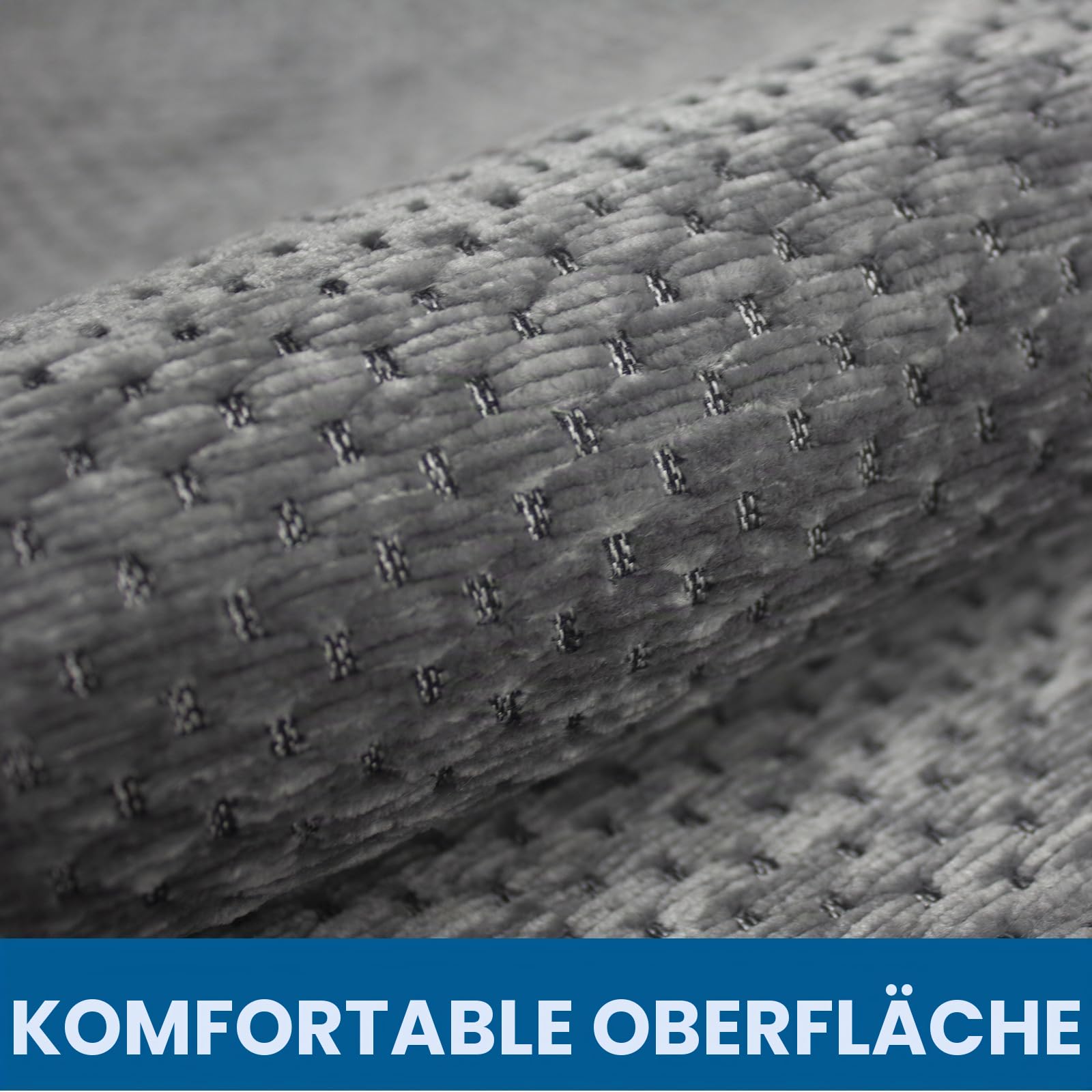 Badteppich rutschfest Waschbar 70 x 120 cm, Badematte mit Gummi, Chenille Badezimmerteppich, Super Saugfähige Badvorleger, Bath Mat für Dusche,Badewanne und Toilette, Grau