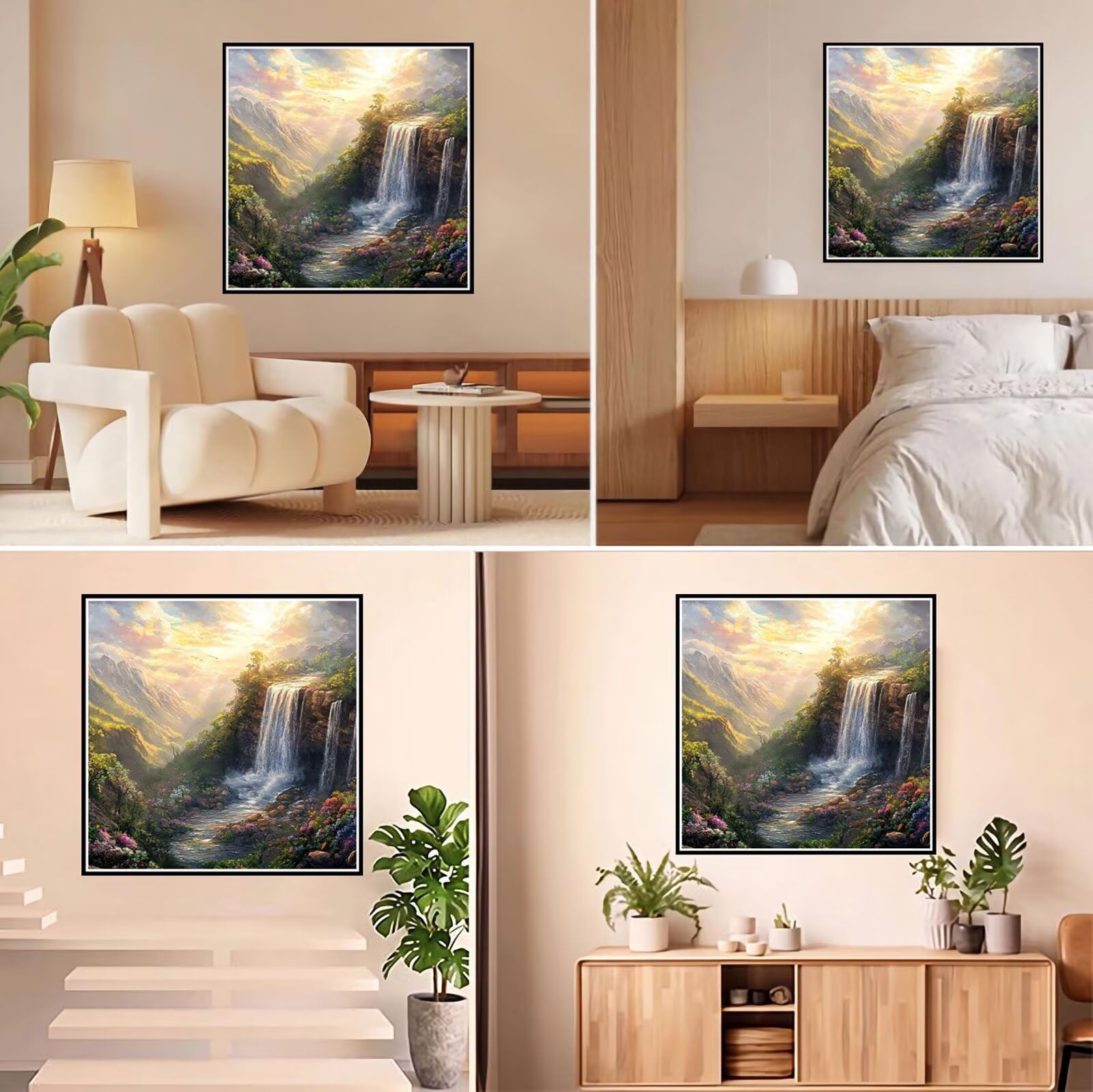 Broderie Diamant Kit Complet 5D, Coucher de soleil Diamond Painting Adulte Plein Foret, Peinture Diamant pour Enfant Débutant, Loisirs Créatifs de Détente et Décoration Maison, Automne 80x80cm FX#820