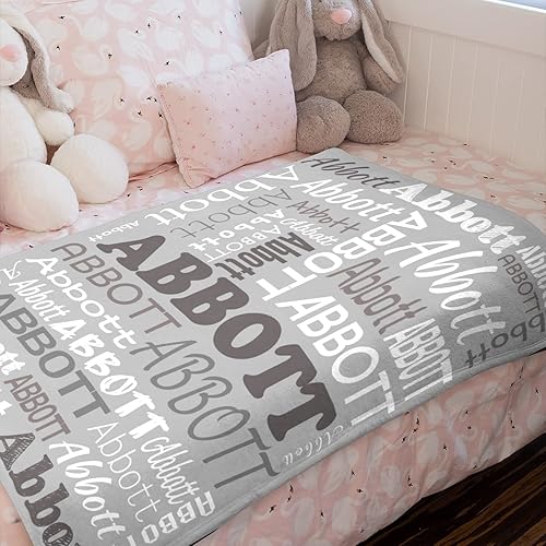 Miniatura 21 de Mantas de monograma personalizadas con nombres, manta personalizada para bebés niñas, manta de envolver con inicial, regalos personalizados
