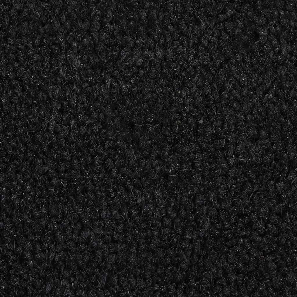 Fußmatte Schwarz 50x80 cm - Kokosfaser Türmatte Getuftet 16mm Dick - rutschfeste Schmutzfangmatte für Haustür, Eingangsbereich Innen & Außen