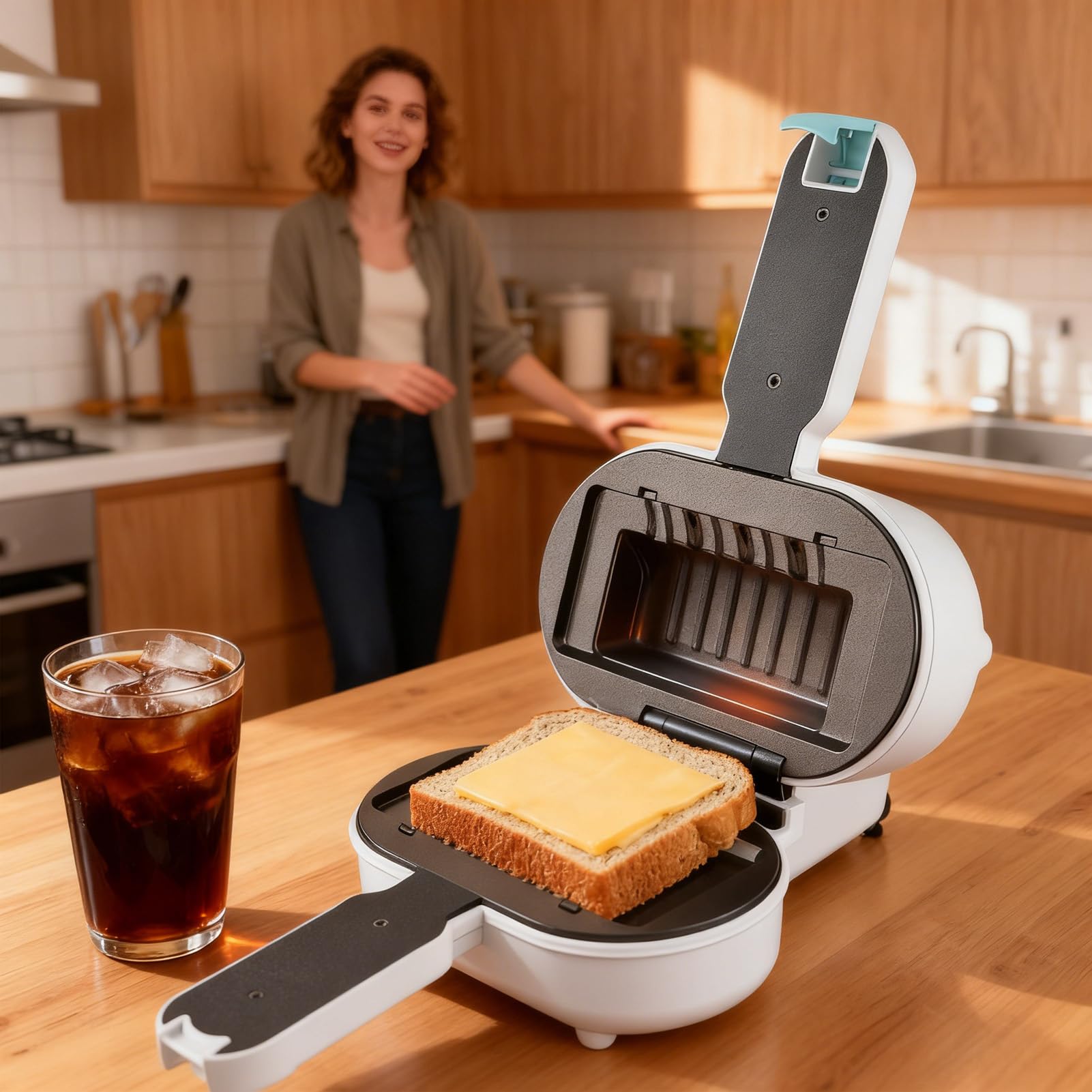 Tosta-Sandwich Colazione Pressa per panini Caldo Mezza porzione