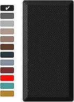Ophanie Anti-Fatigue Kitchen Mat 20x39 Inch, 3/4" Thick Cushioned Standing Rug, Waterproof Non-Slip, Black for Sink, Office, Home