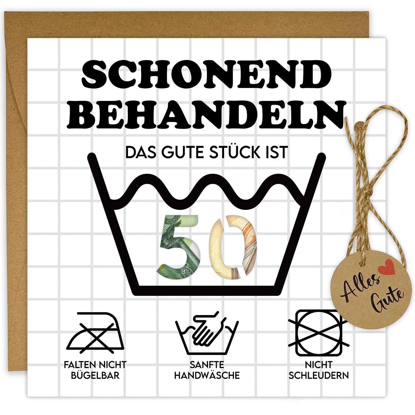 JOYEASE Geldgeschenke Geburtstag 50, Geburtstagskarte 50 Geldgeschenke Verpackung mit Umschlägen, Schonend Behandeln Geschenk zum 50 Geburtstag Mann Frau, Lustig 50. Geburtstag Geschenk