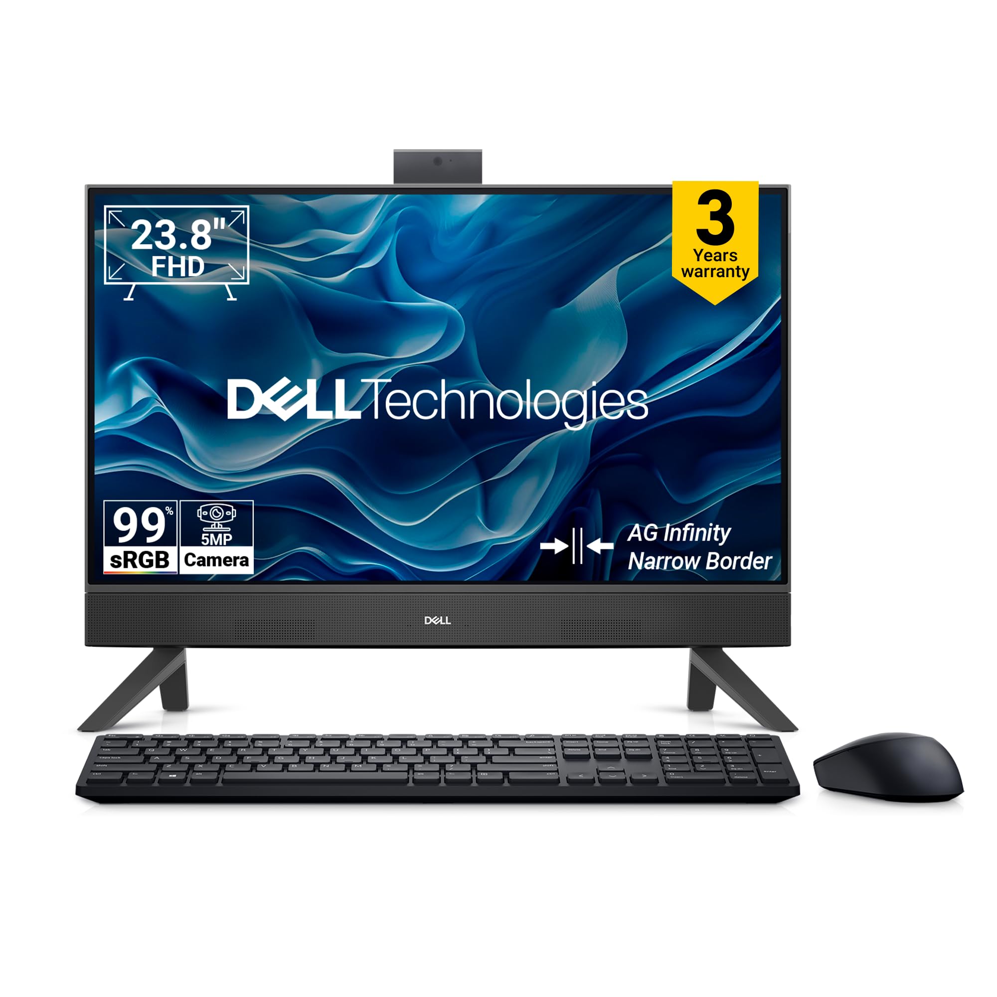 Dell EC24250 13世代i5/16GB/512GB/一体型PC Dell 24 AIO, 13th i5-1334U, 8GB RAM DDR5 512GB SSD,Intel UHD