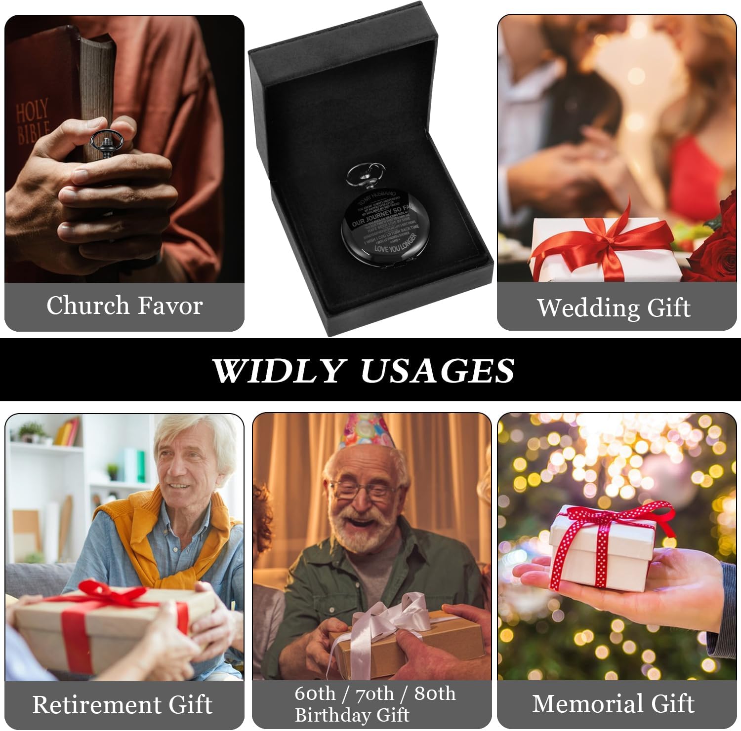 Engraved to My Fiance/to My Boyfriend/to My Husband/My Men Mechanical Pocket Watch for Fiance Customized Personalized Mechanical Pocket Watches with Leather Box for Men