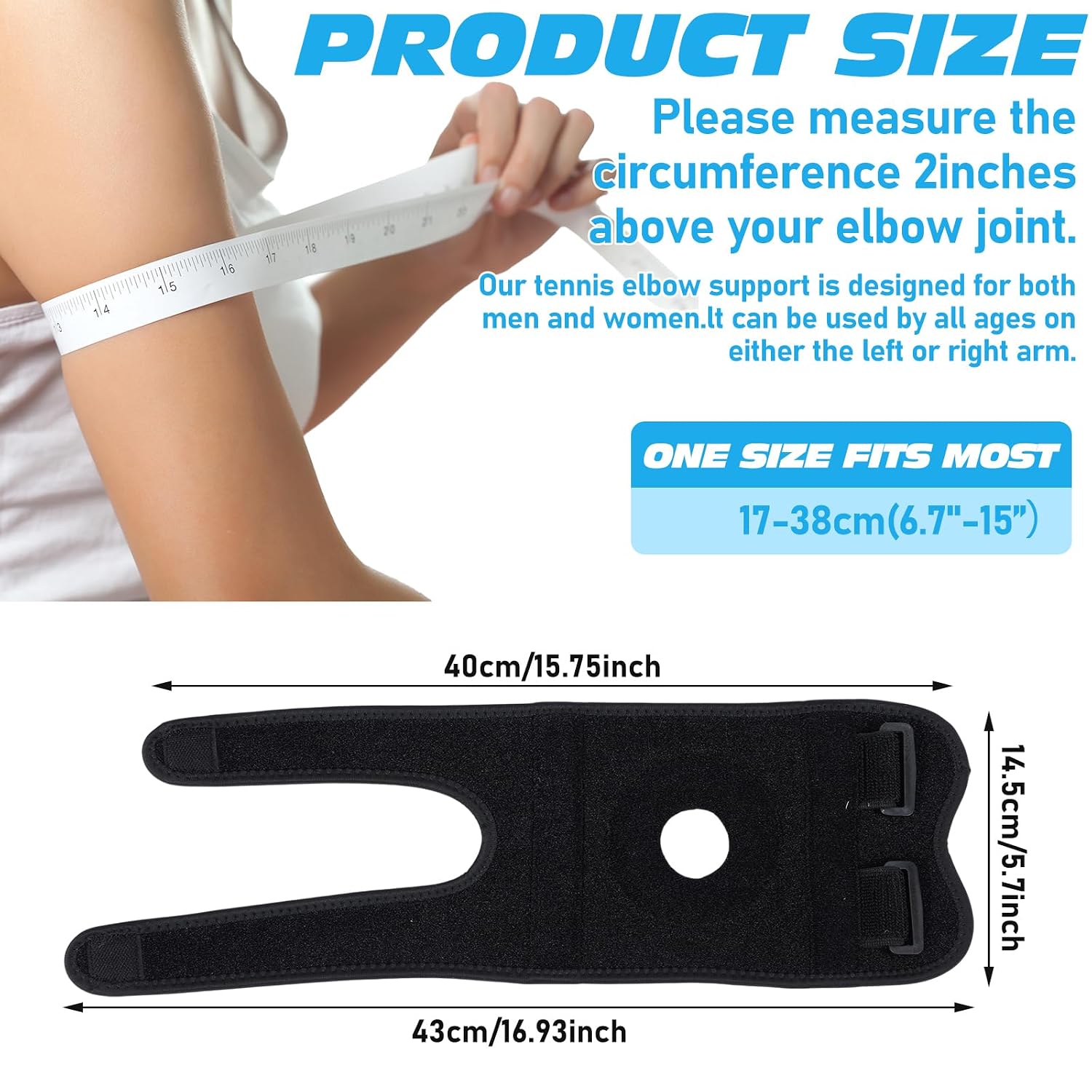 Cuffbow 2 Pcs Elbow Brace Adjustable Arthritis Support for Tennis Golfer's Elbow Tendonitis Bursitis Sprains Strains Relief Compression Sleeve Wrap for Men Women Pain Relief and Injury Recovery