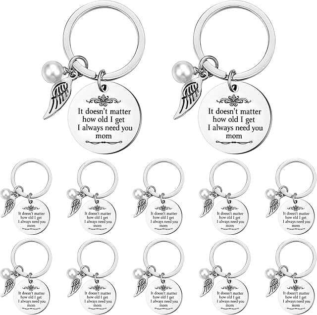 Bulk Family Appreciation Keychains for Christmas & Birthdays (Dad, Mom, Grandpa)