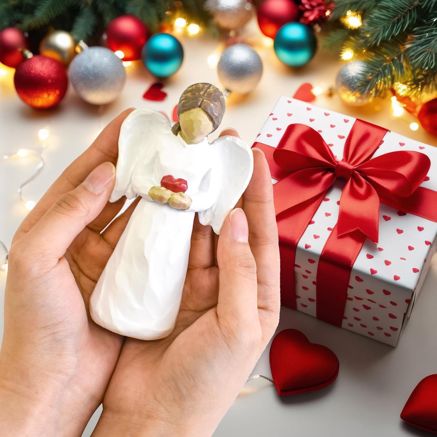 Guardian Angel Figurines for Women, Healing Angel Statue Home Decor Thanksgiving Christmas Birthday Gifts Resin Angel Ornaments, Hand-Painted Memorial Gifts for Loss of Loved One - Image 4