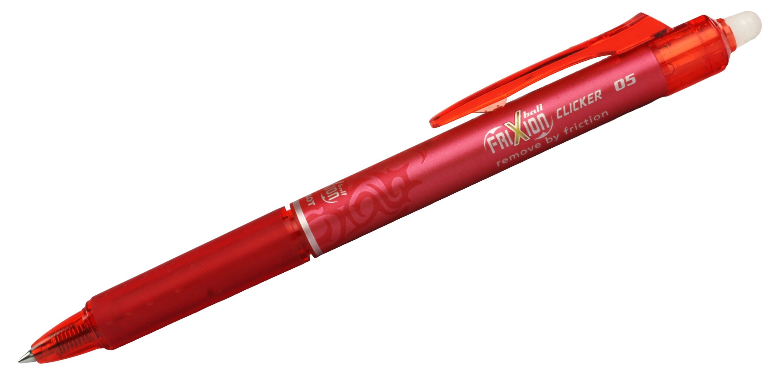Pilot Réf 223101202 Lot de 12 FriXion Clicker Roller effaçable rétractable Pointe 0,5 mm Trait 0,25 mm Rouge