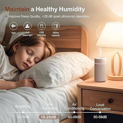 Miniatura 5 de Humidificador de proyección de estrella para automóvil con tanque de 12.2 fl oz, difusor portátil de niebla fría alimentado por USB, humidificador