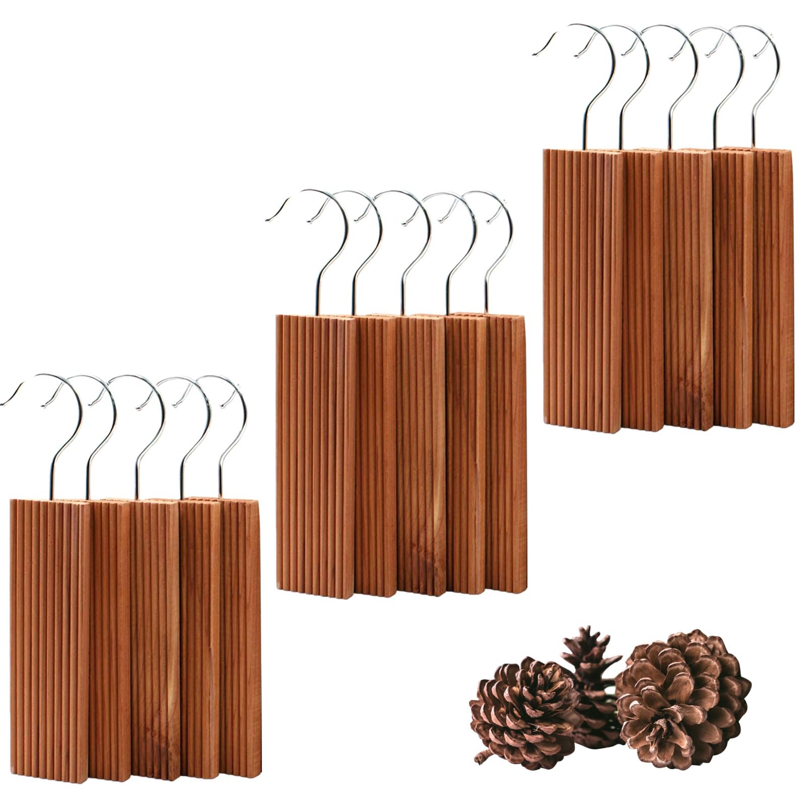 15 Pezzi Antitarme in Legno Di Cedro, Antitarme per Armadi, 100% Legno Di Cedro Naturale, Protezione per Armadi Vestiti, Armadi E Cassetti (Stile Ondulato)