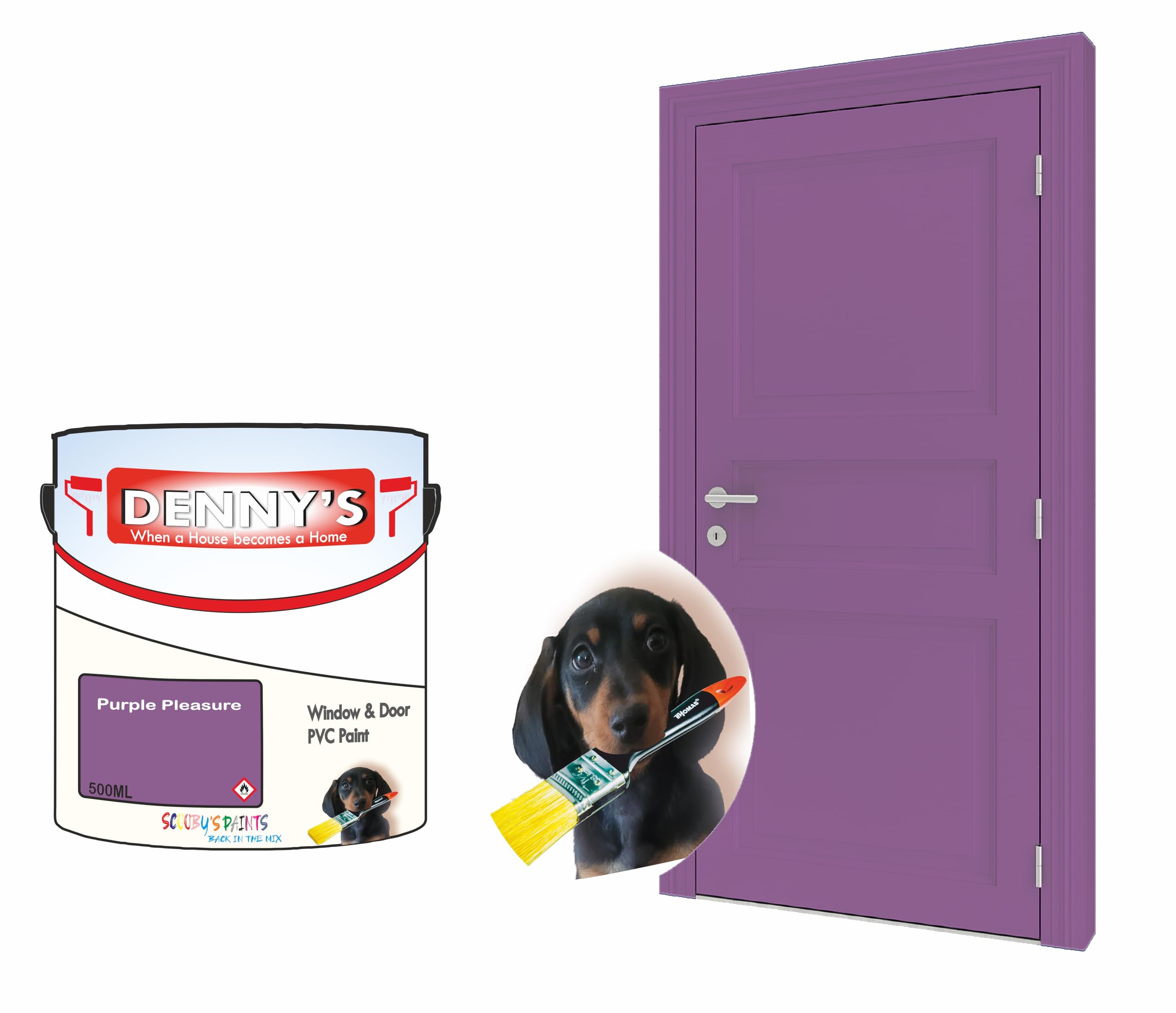 Window & Door PVC/UPVC Paint, 500ml, Available in Matte Gloss Sation Finish Metallic Colours and Solids (Purple Pleasure)