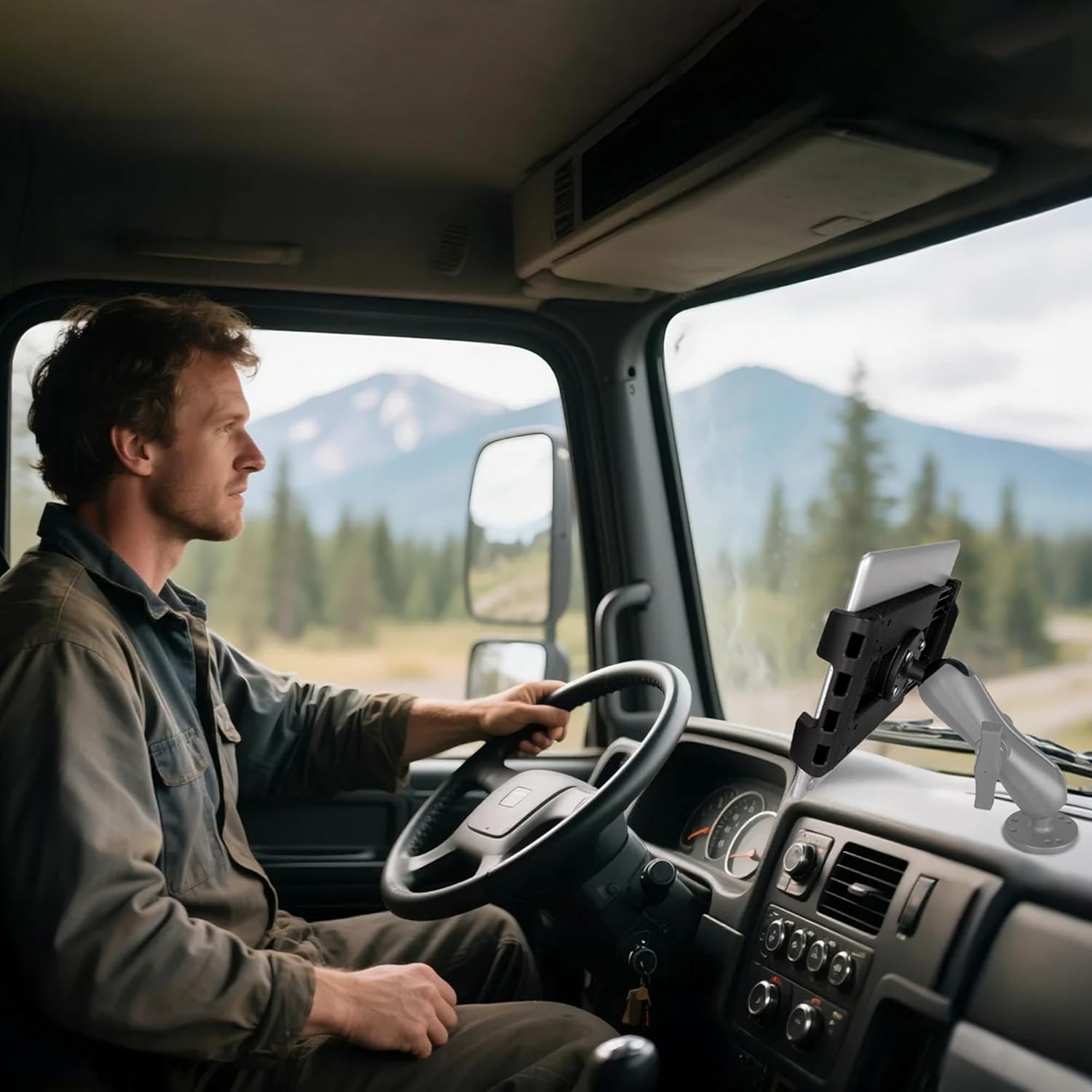 Tablet Holder, Spring-Loaded Tablet Mount Compatible with 7.5"-13" Tablets and iPads, with 1.5"/C-Size Ball, Fits All C-Size Double Socket arms