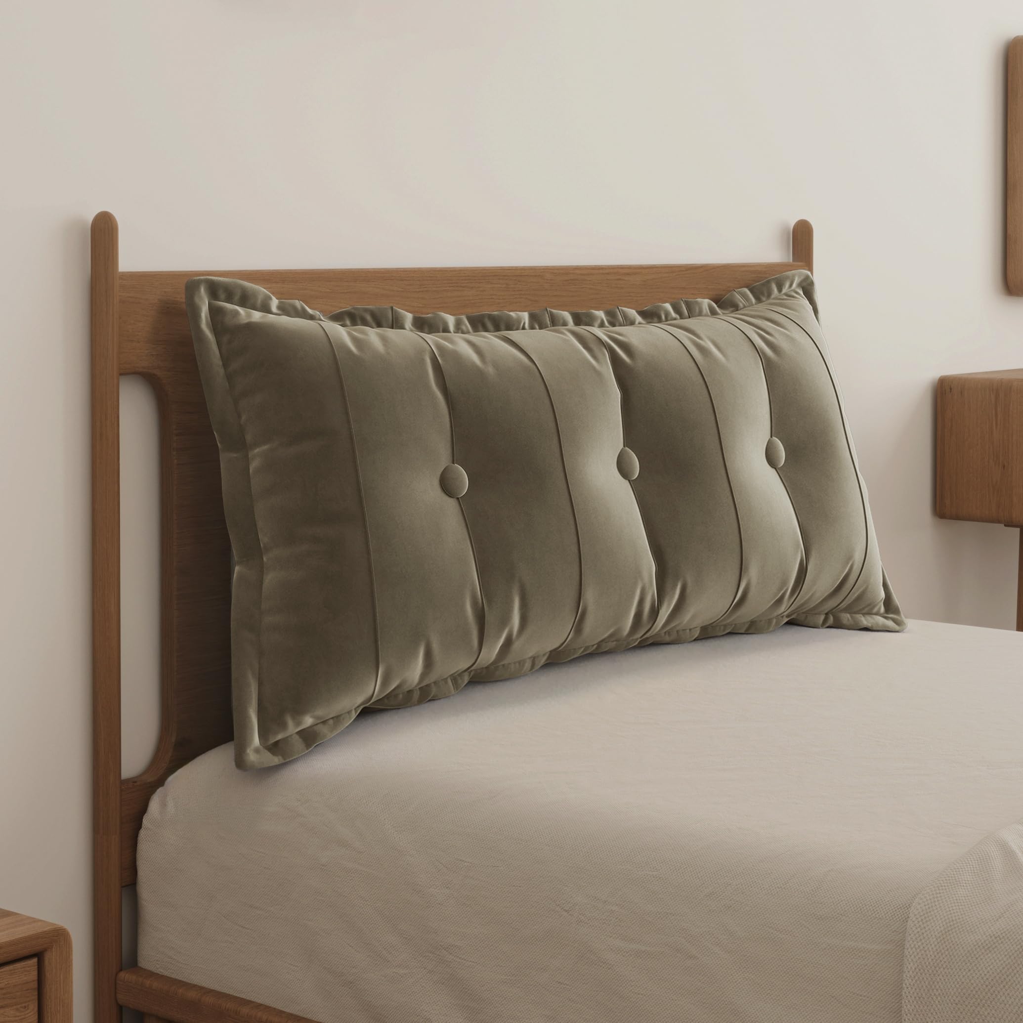 WOWMAX Headboard Pillow Twin XL Dorm Bolster Reading Pillow for Bed, Camel