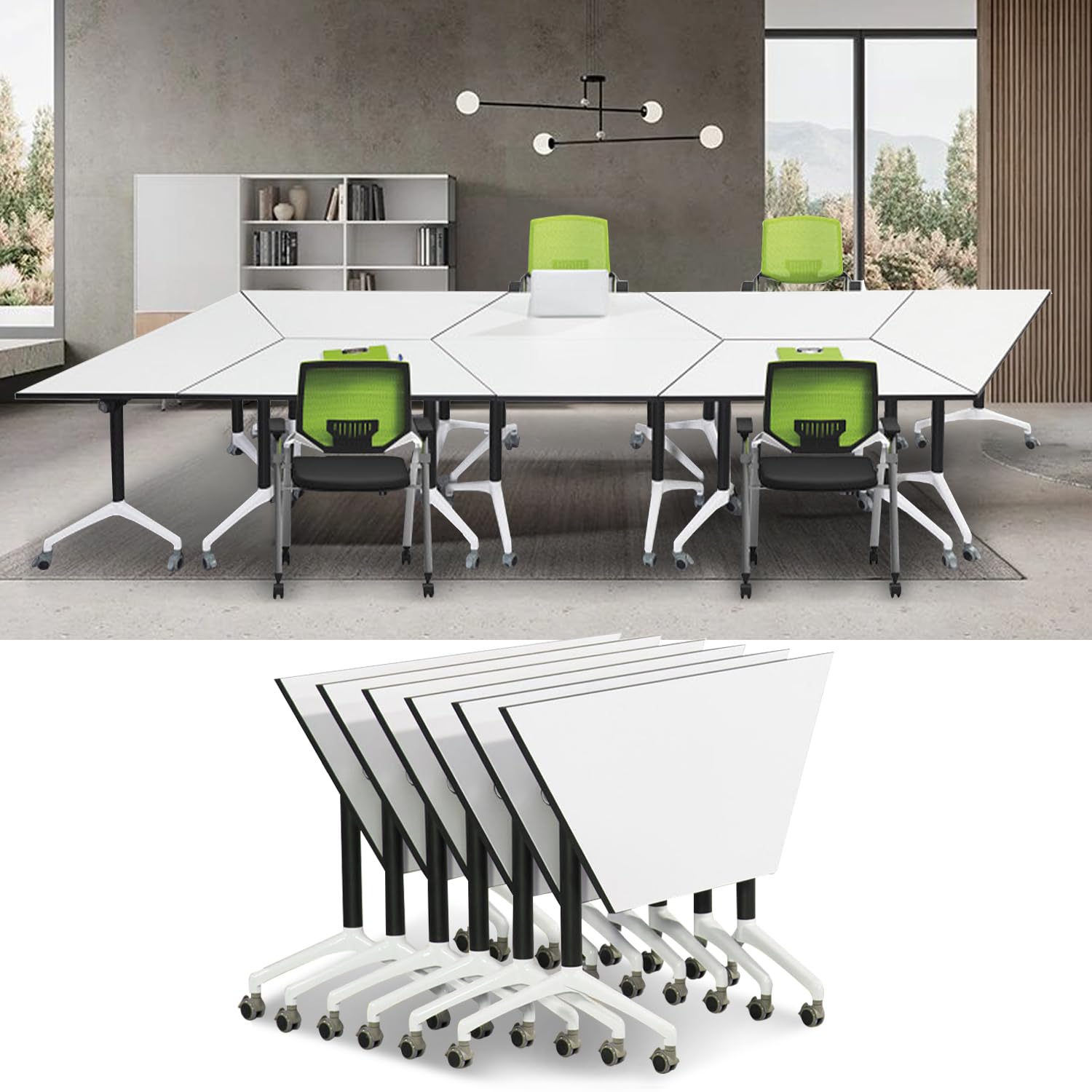 Amazon.com: 6 Pack Conference Room Table,Modern Folding