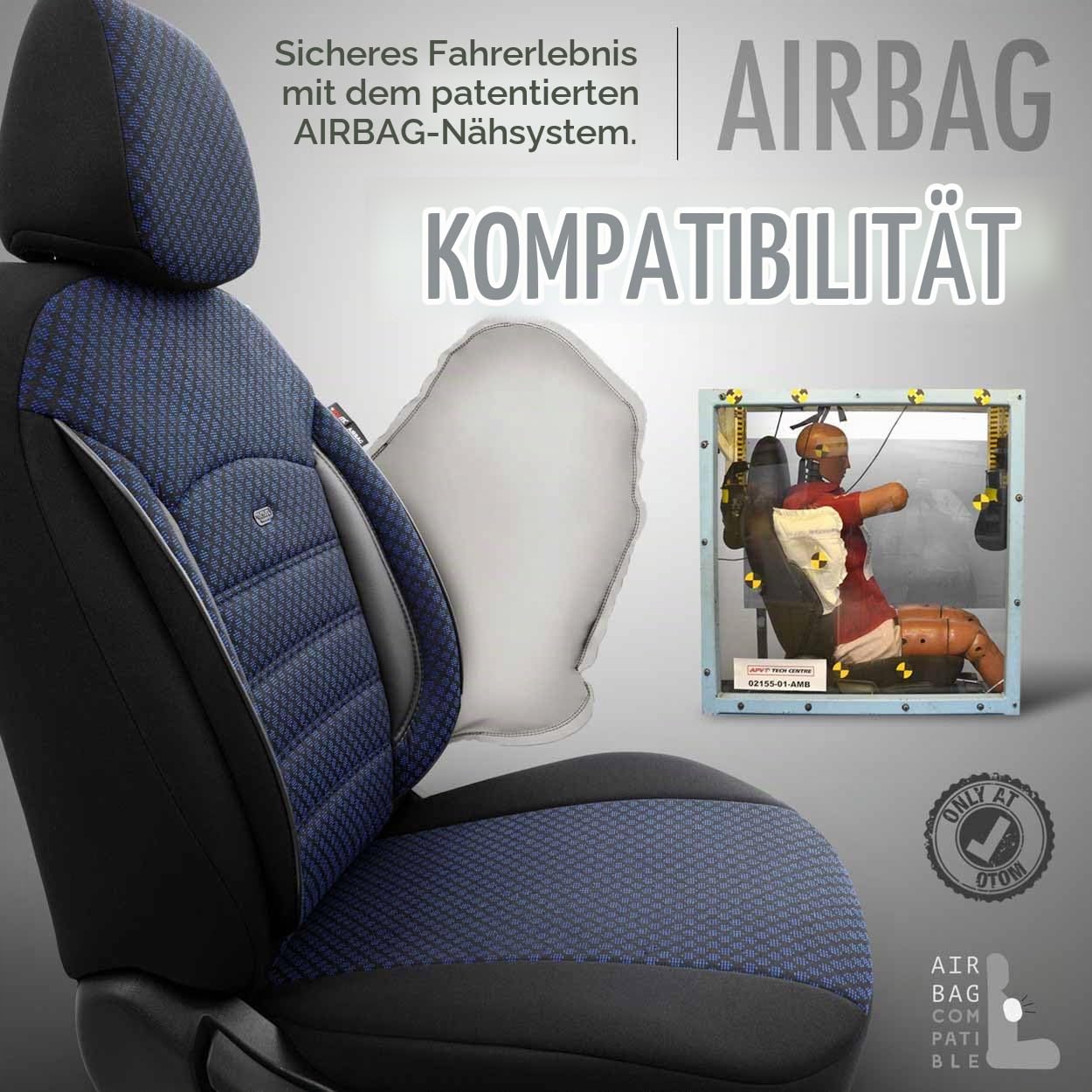 Generisch Auto Sitzbezug Sitschoner Schonbezug Universal Komfortabel Schwarz Blau XAPLOT78483